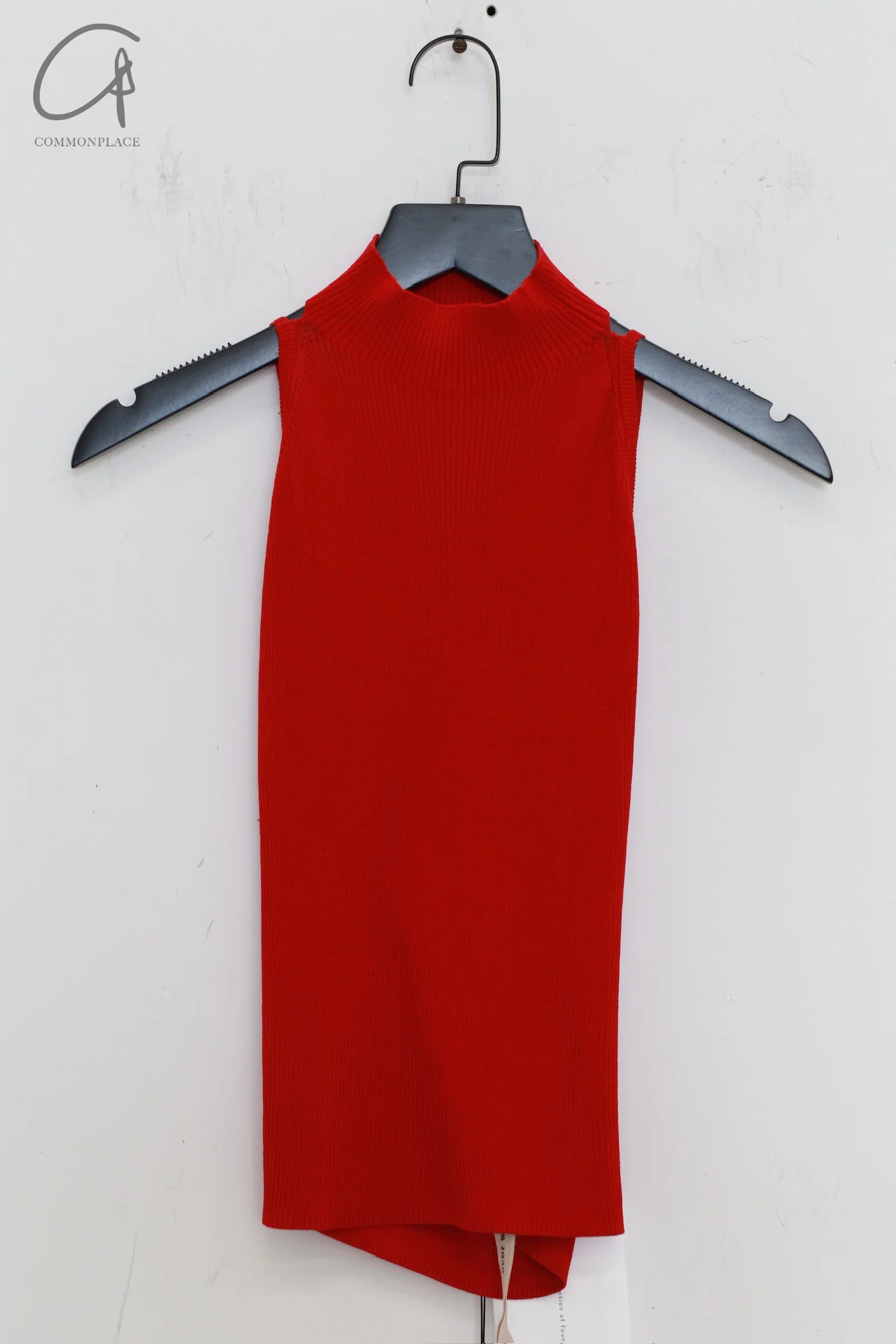 OUDE WAAG 25 Spring/Summer High Neck Backless Silk Knitted Vest OW-OW-25SS-KT05-HONG Red