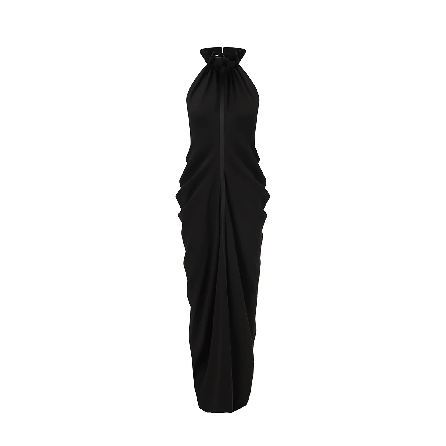 OUDE WAAG Ruffled Neck Dress OW-OW-25SS-DS24T1BL900-HEI Black (OW-25SS-DS24) - Image 6