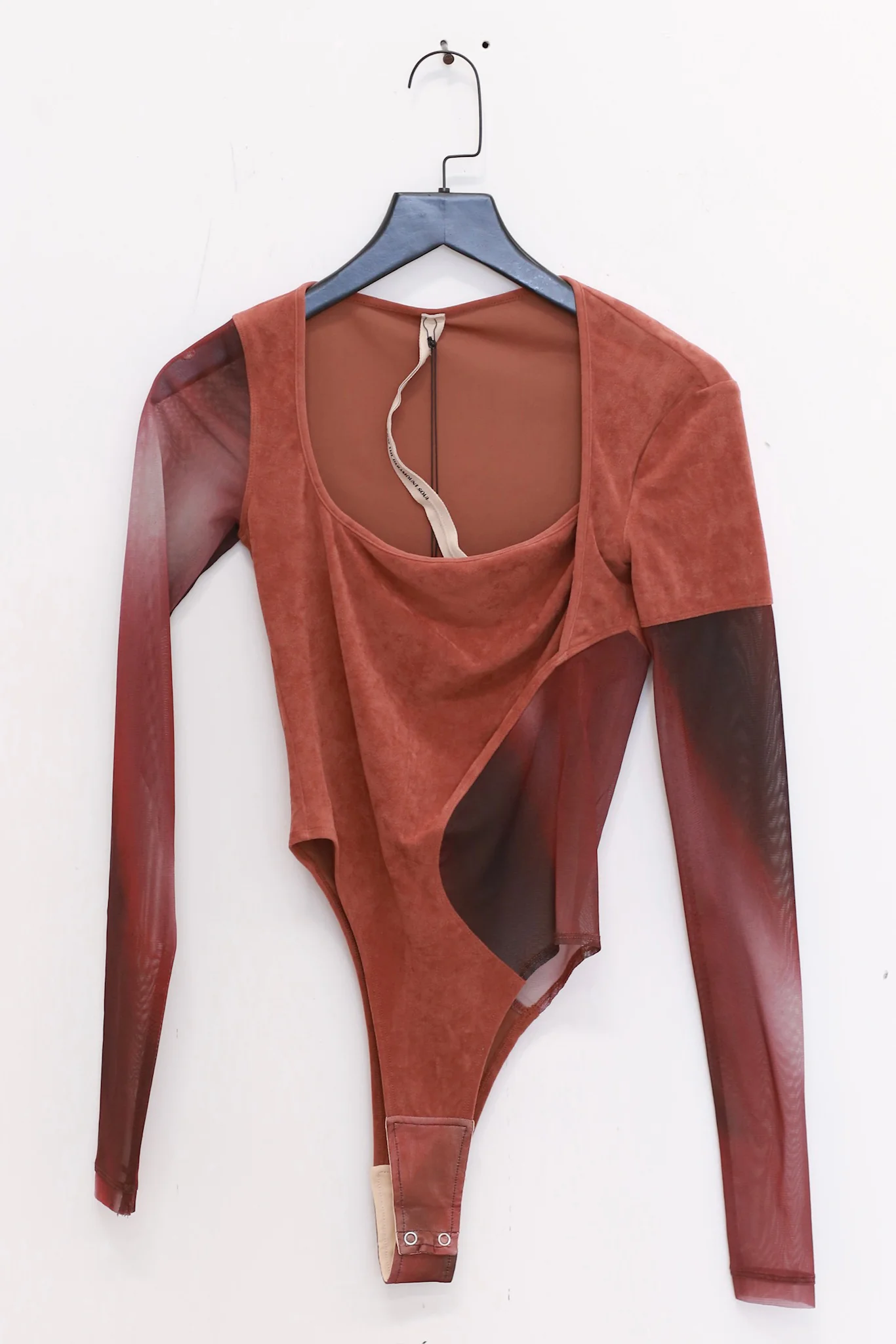OUDE WAAG 25 Spring/Summer Velvet Splicing Printed Bodysuit OW-OW-25SS-BD09P2RE289-HHHYH Red, gray and black print OW-25SS-BD09P2BU061