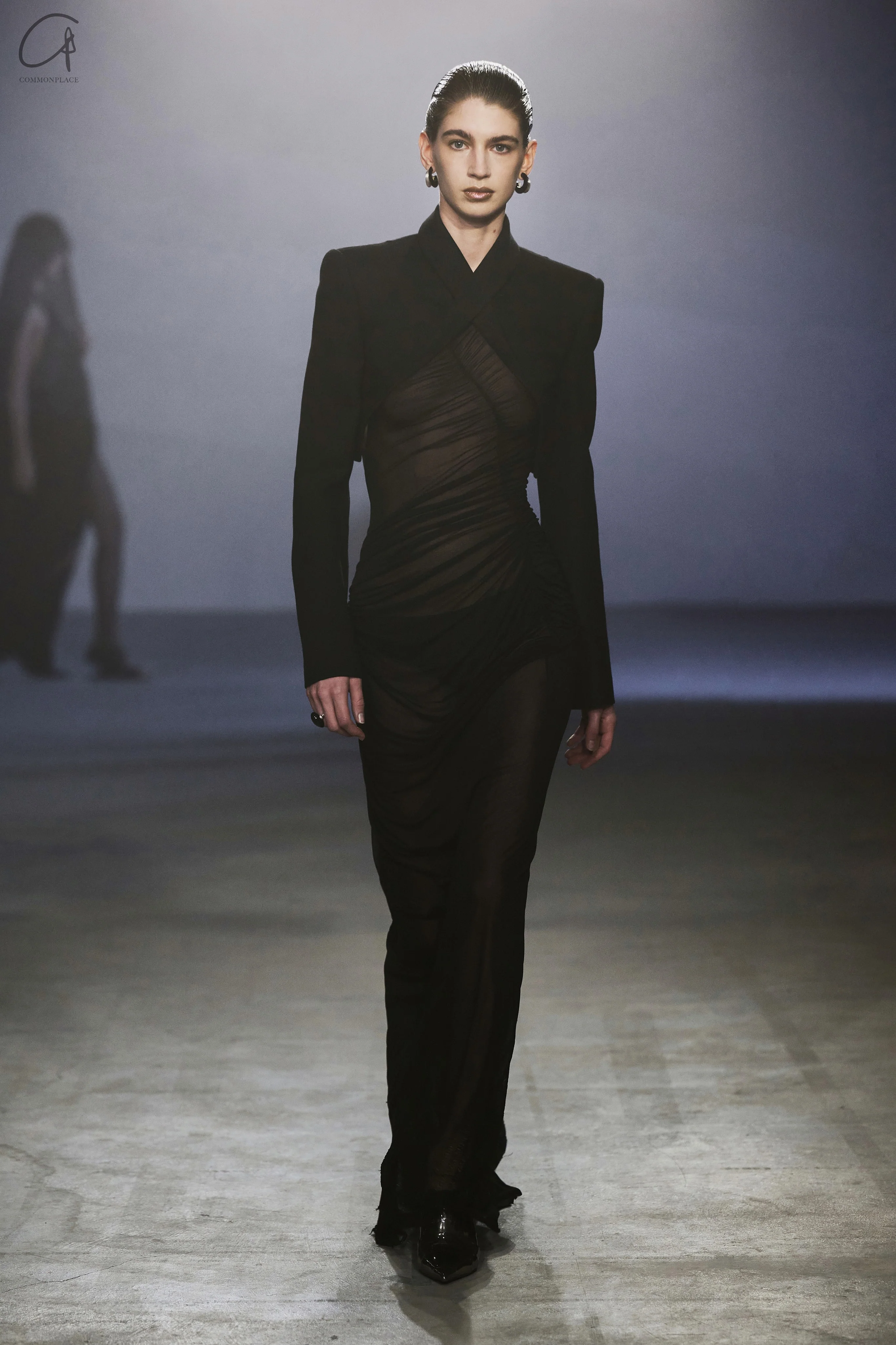 OUDE WAAG 25 Spring/Summer Venus Pleated Drape Dress OW-OW-25SS-DS25-HEI Black - Image 10