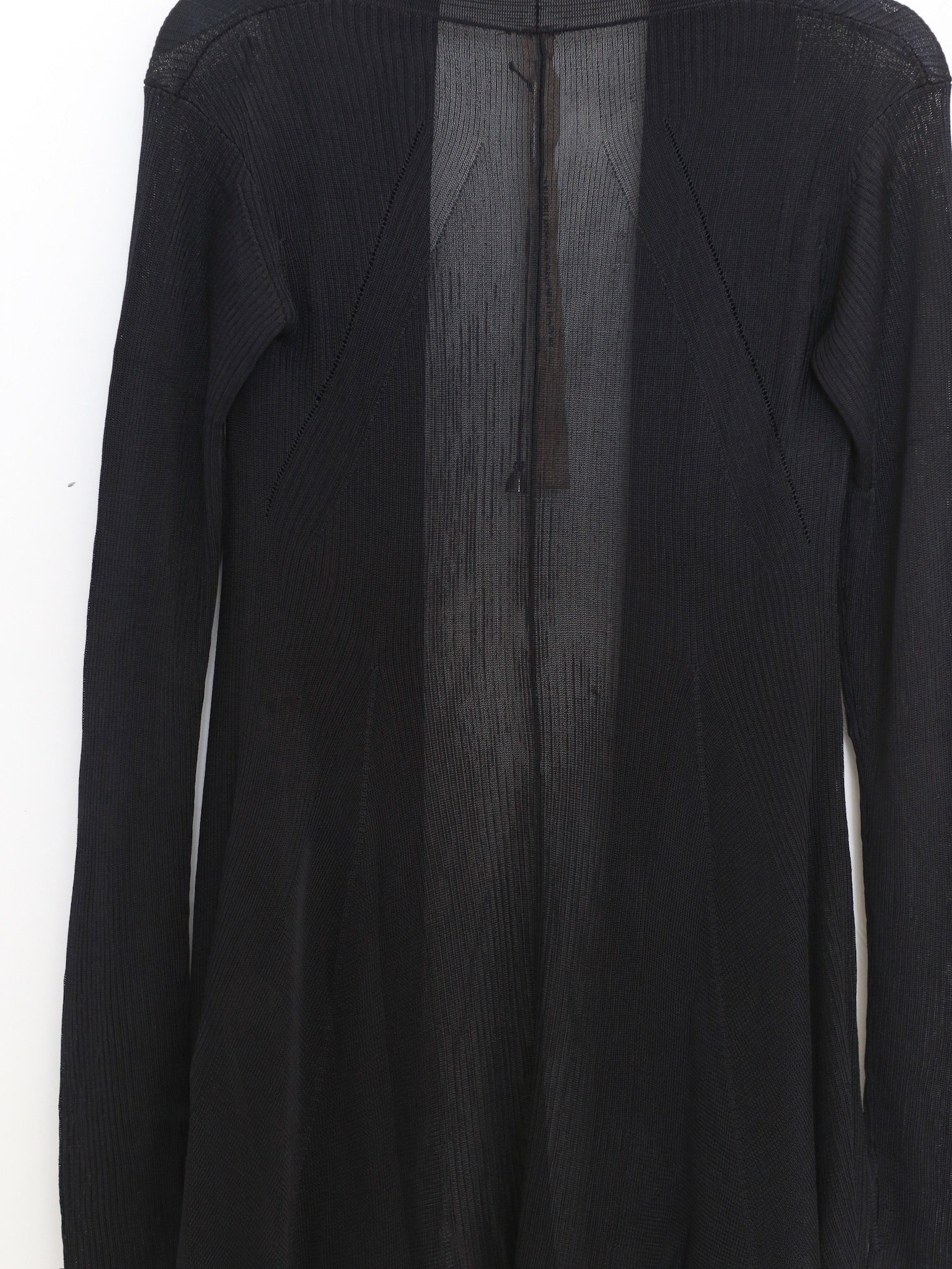 OUDE WAAG 26 Early Spring Fishtail Curve Ribbed Knit Cardigan OW-26RS-KT06R1-BL900 Black - Image 3