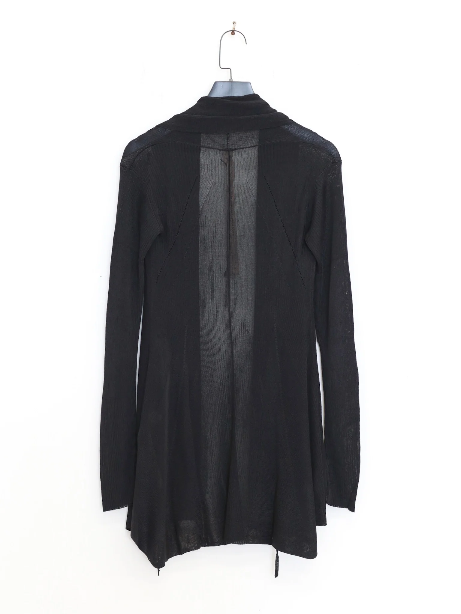 OUDE WAAG 26 Early Spring Fishtail Curve Ribbed Knit Cardigan OW-26RS-KT06R1-BL900 Black - Image 5