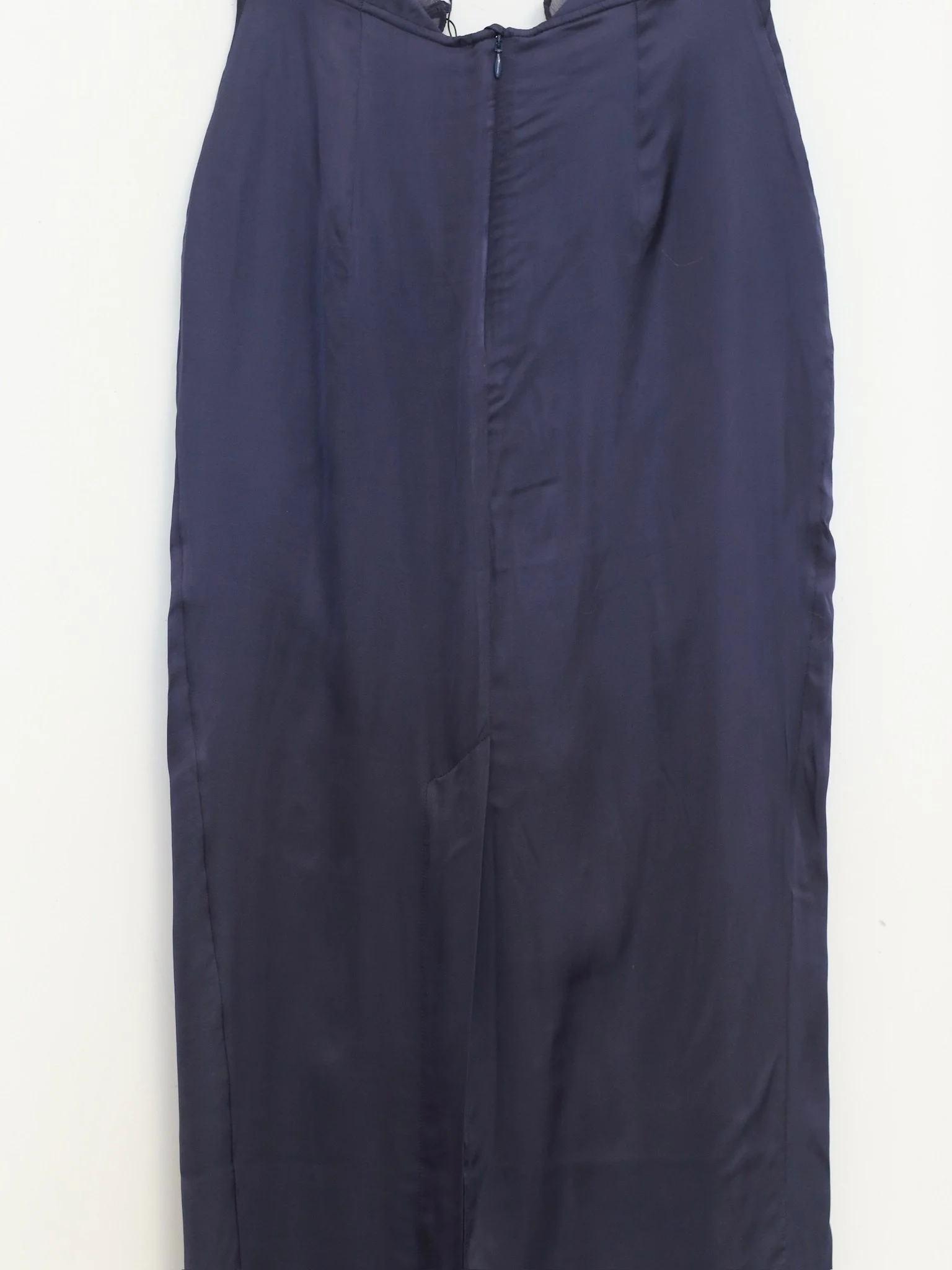 OUDE WAAG 26 Early Spring Silky Patchwork Midi Skirt OW-26RS-SK07V1-BU690 Dark Blue - Image 3