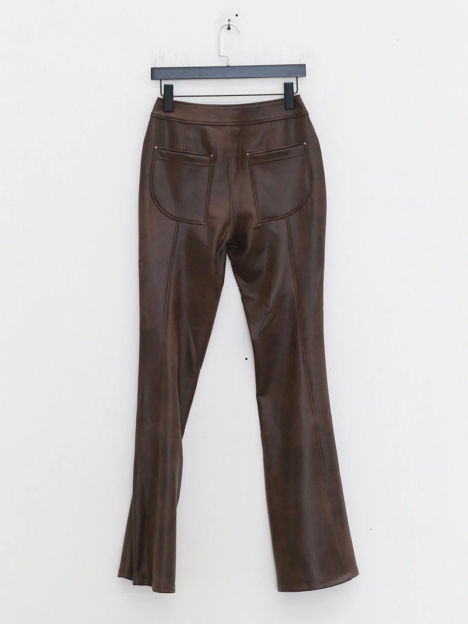 OUDE WAAG 26RS Stretch Eco-Friendly Leather Mini Dress/Flare Pants OW-OW-26RS-PT01-KF BR440 Coffee-Colored Pants (OW-26RS-DS07) - Image 5