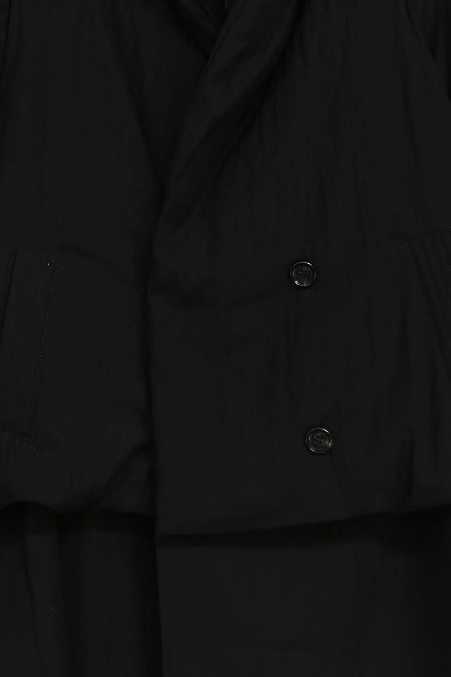 OUDE WAAG bright silk wool down trench coat OW-21AW-DJ01BL900 black POW16 - Image 10