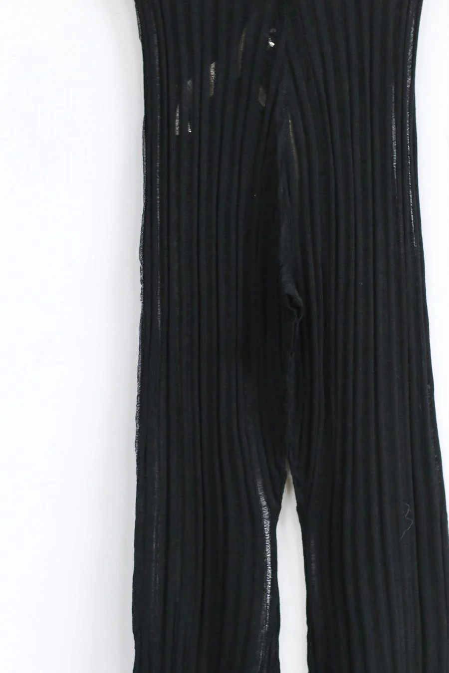 OUDE WAAG C Stripe Knit Flared Pants OW-22AW-KT15 Black - Image 3