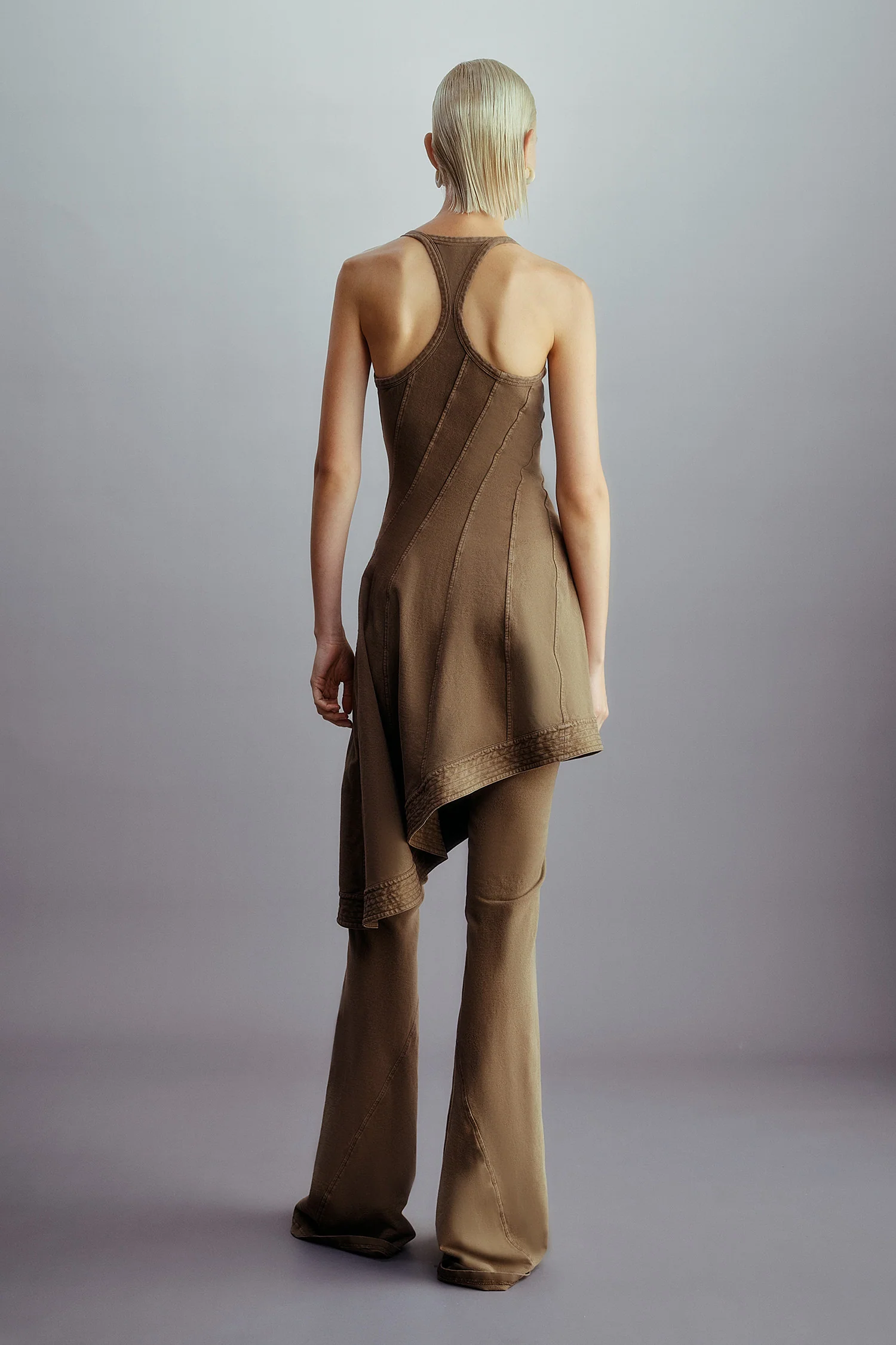 Oude Waag Cass Washed Knit Flare Pants OW-OW-25SS-PT04-CZ BR420 Tea Brown (OW-25SS-PT04C1BL900) - Image 10