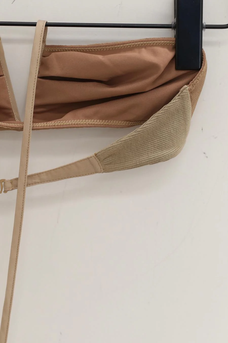 OUDE WAAG Chiffon Ruched Lace-Up Bra OW-23SS-AS13 Khaki - Image 9