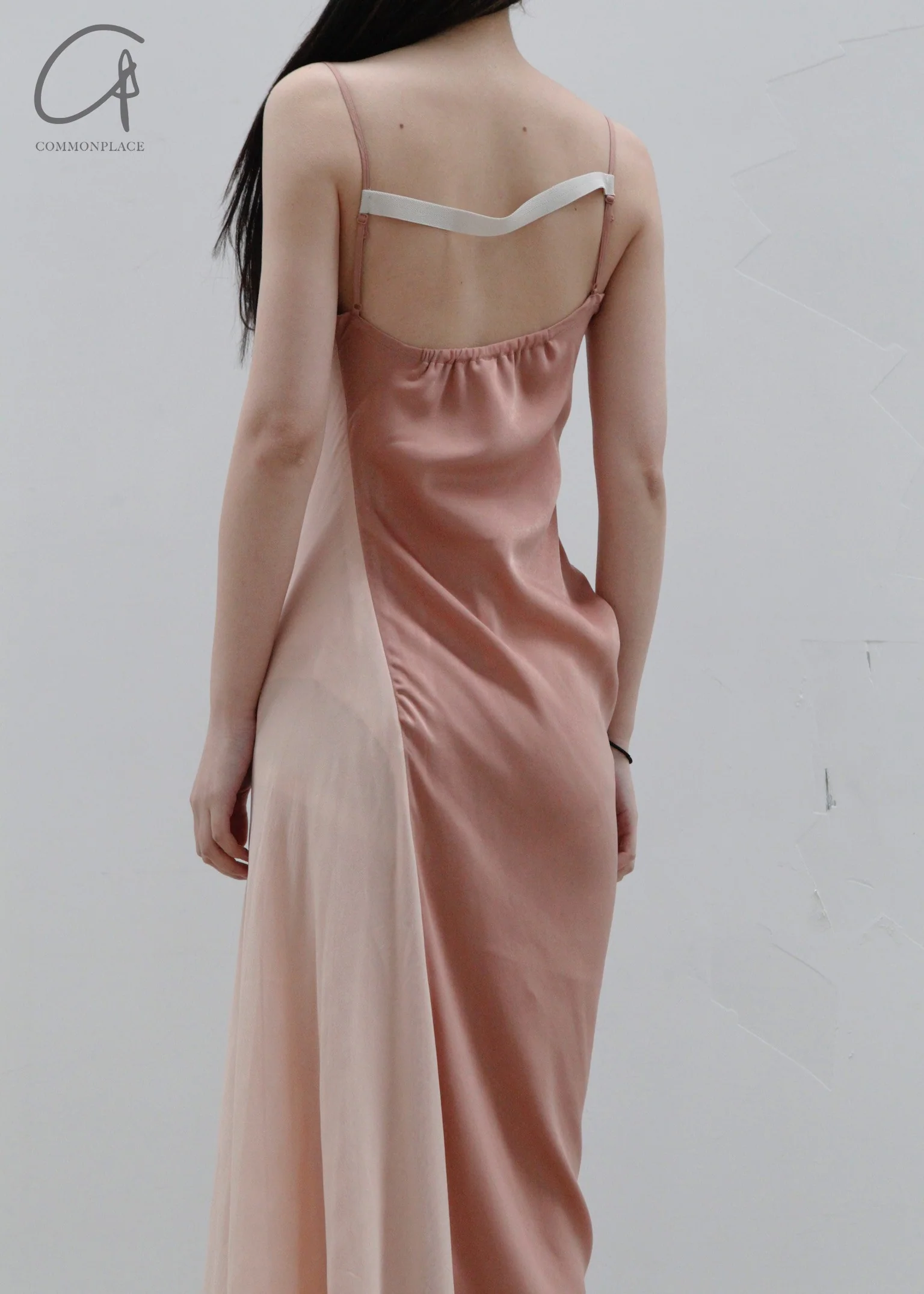 OUDE WAAG Chiffon Stitching Sling Dress OW-23SS-DS10 Pink - Image 2