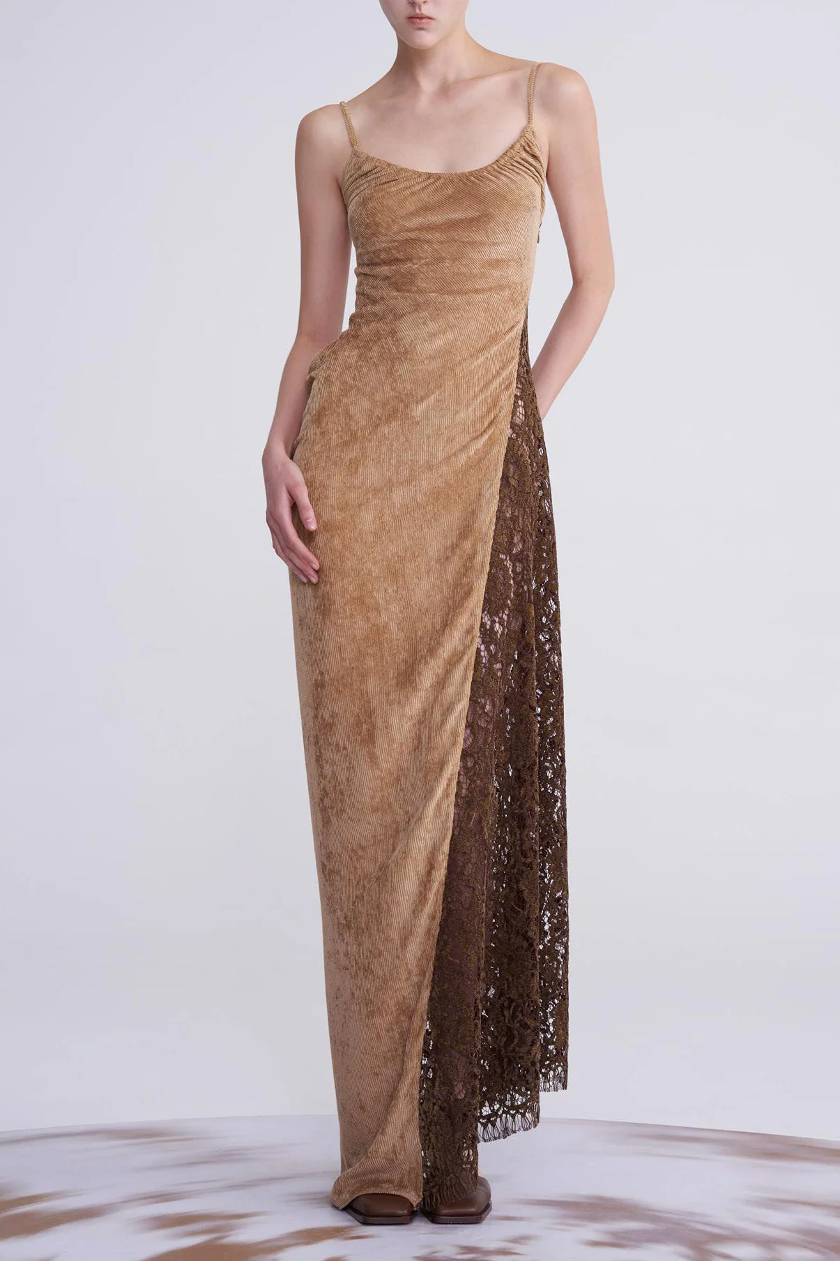 OUDE WAAG Core Velvet Strap Dress OW-23SS-DS10 Ginger - Image 5