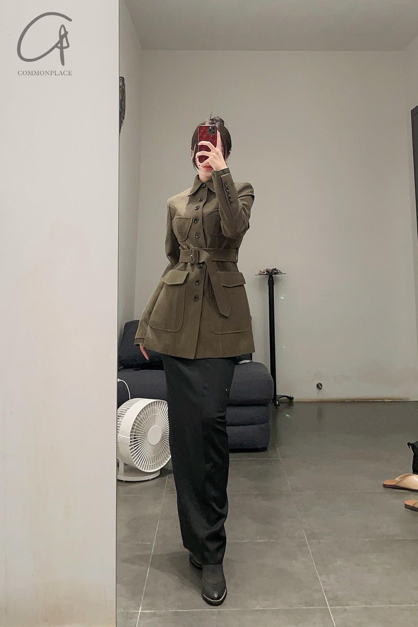 OUDE WAAG Deconstructed Wool Blend Suit OW-22AW-JK04 Olive Green - Image 17