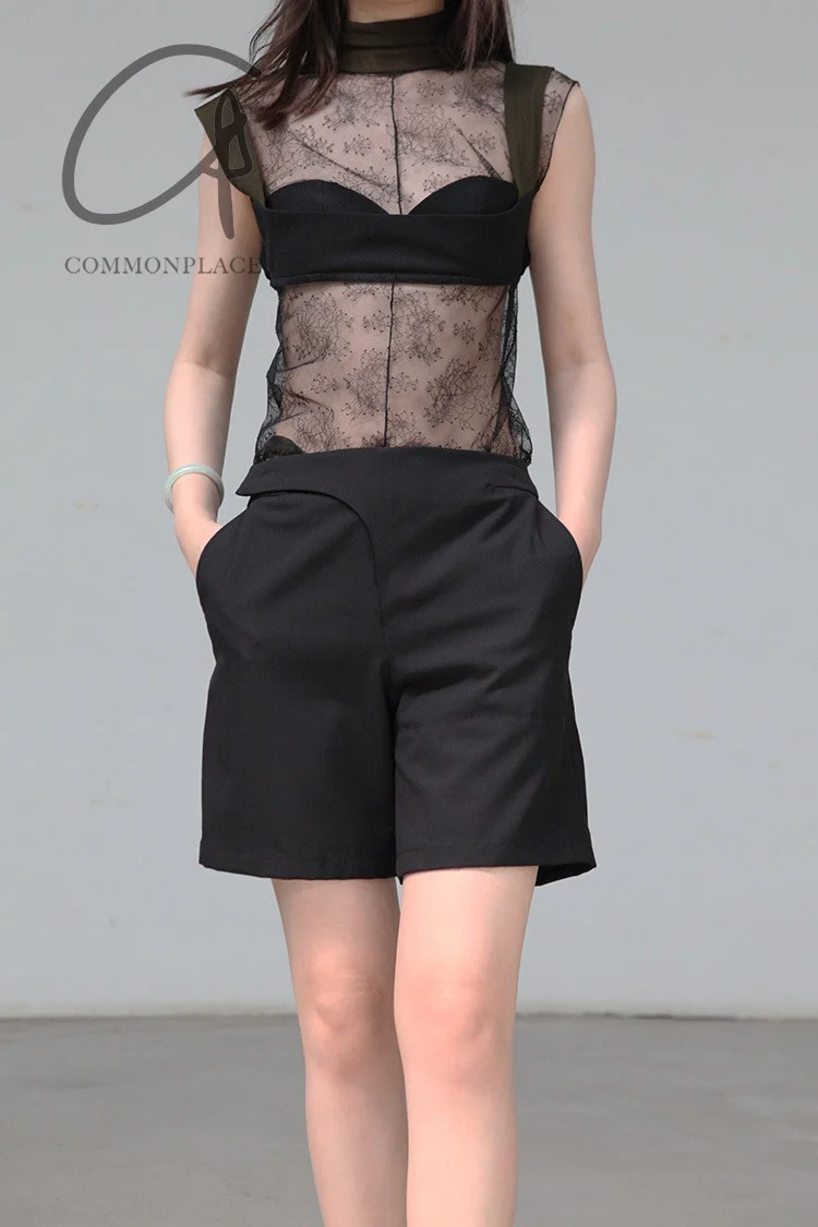 OUDE WAAG deconstruction worsted wool shorts OW-21ss-PT05BL99 POWPT05 - Image 2