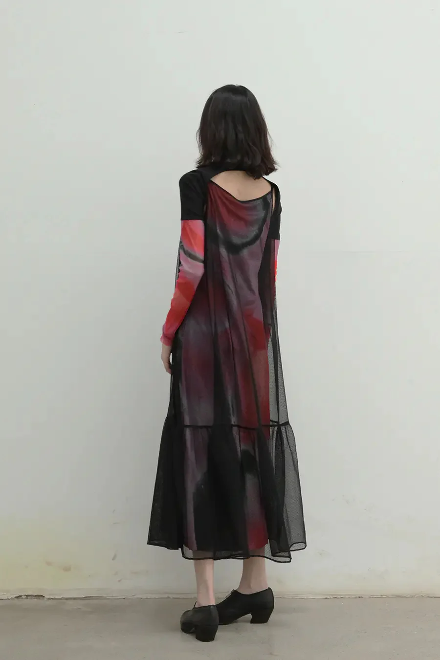 OUDE WAAG Double-layer sling pleated dress OW-20AW-DS06PK66 - Image 3