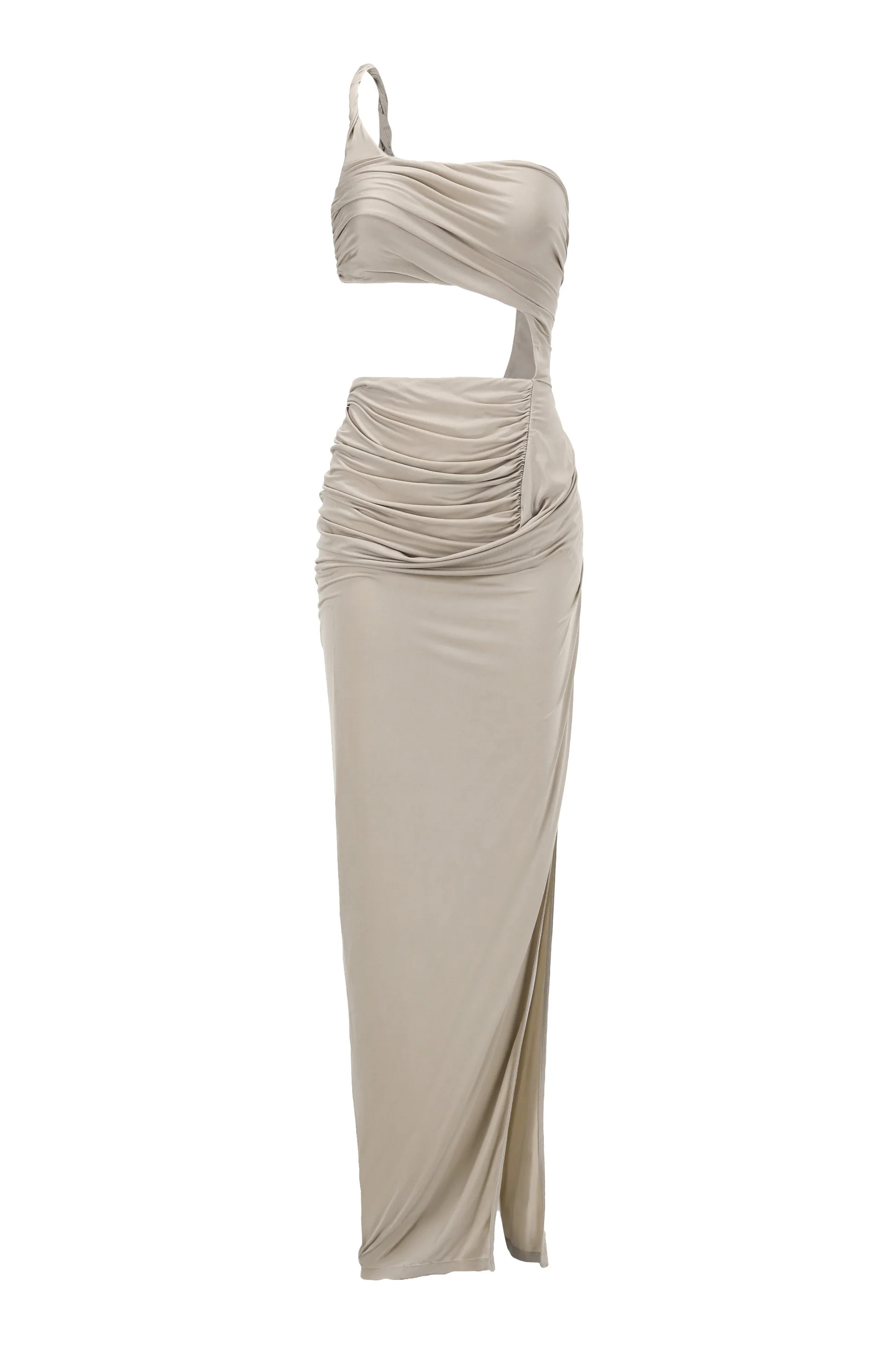 OUDE WAAG Draped Asymmetric Dress OW-24SS-DS06 Beige