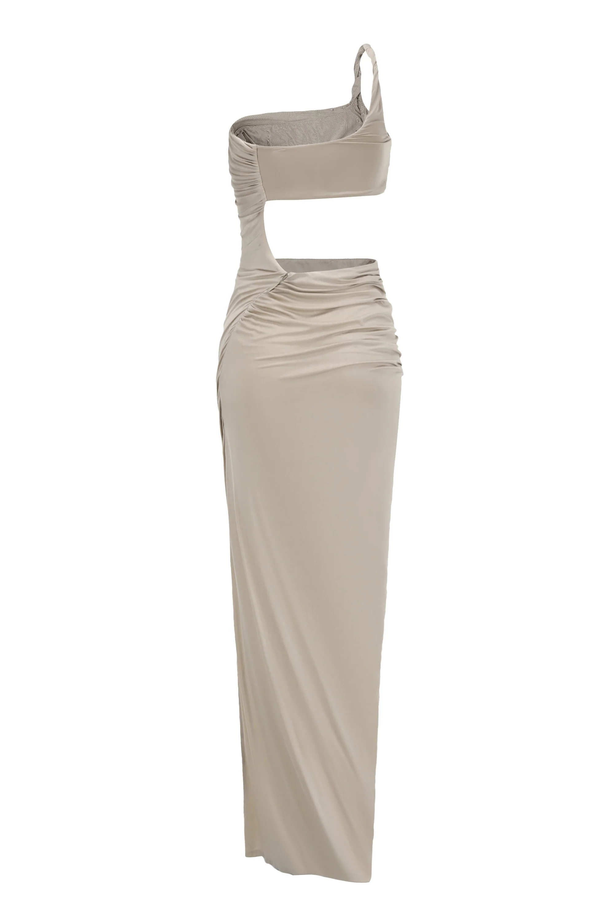 OUDE WAAG Draped Asymmetric Dress OW-24SS-DS06 Beige - Image 2