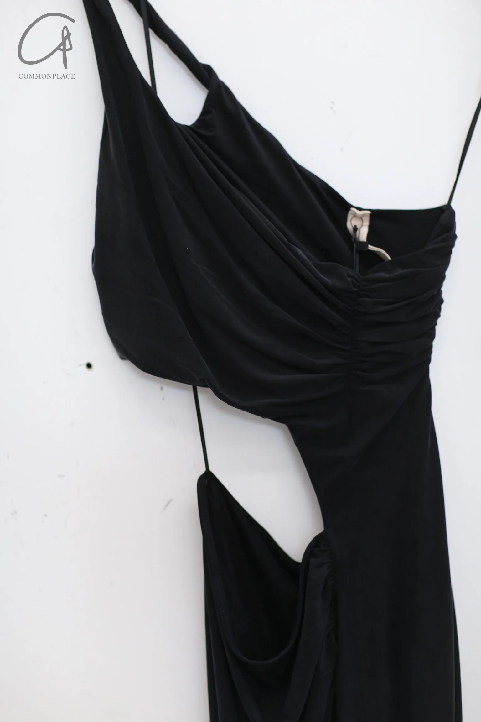 OUDE WAAG Draped Asymmetric Dress OW-24SS-DS06 Black - Image 6
