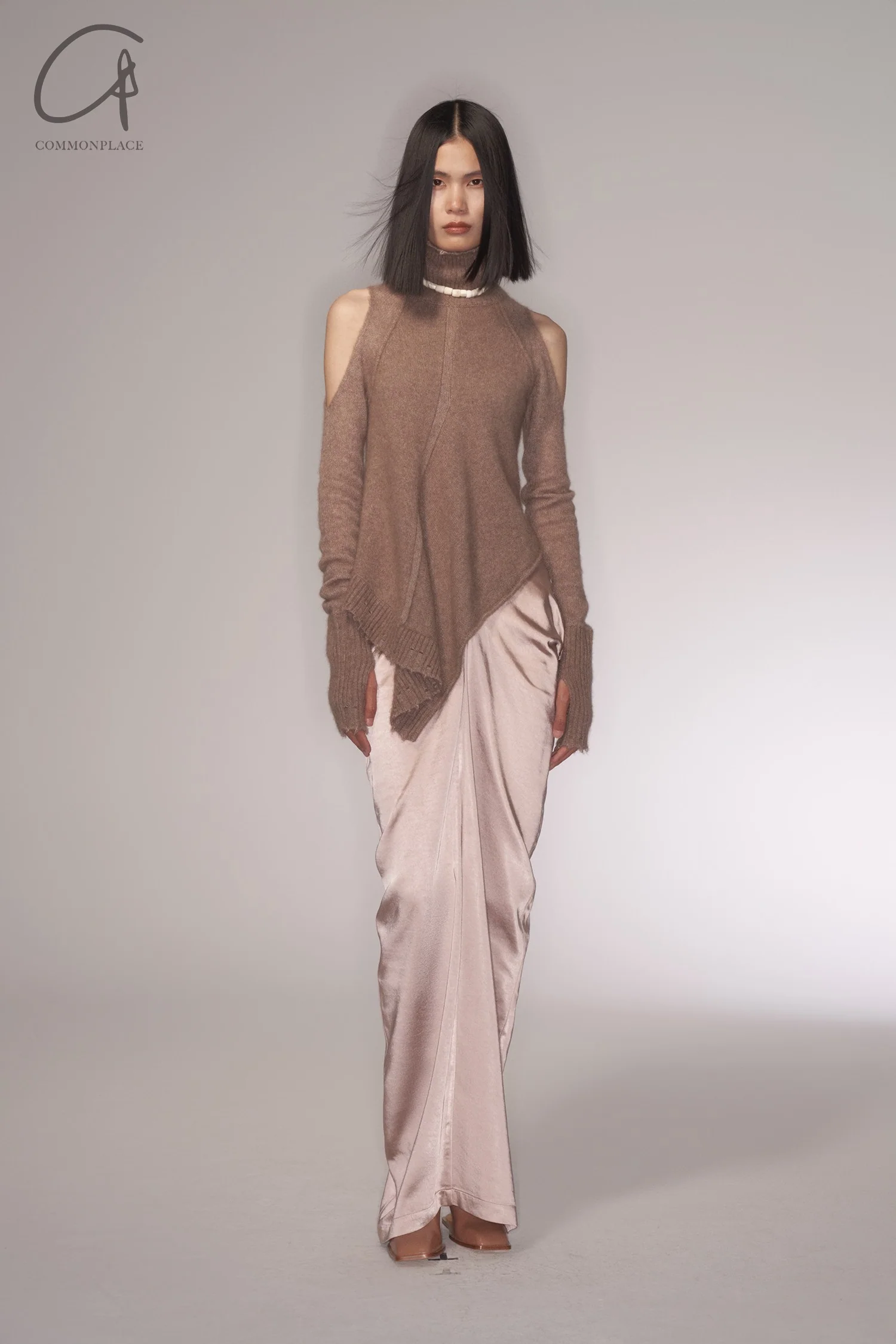 OUDE WAAG Draped Back Slit Skirt OW-23AW-SK07P1PK220 Pink - Image 5