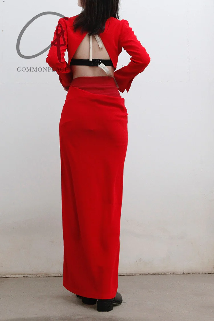 OUDE WAAG Draped Double Layer Slim Skirt OW-22SS-SK02 - Image 6