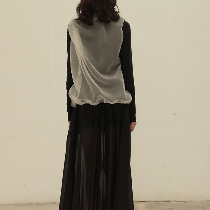 OUDE WAAG fake two-piece drawstring skirt OW-20AW-SK05BL99 POW006 - Image 5