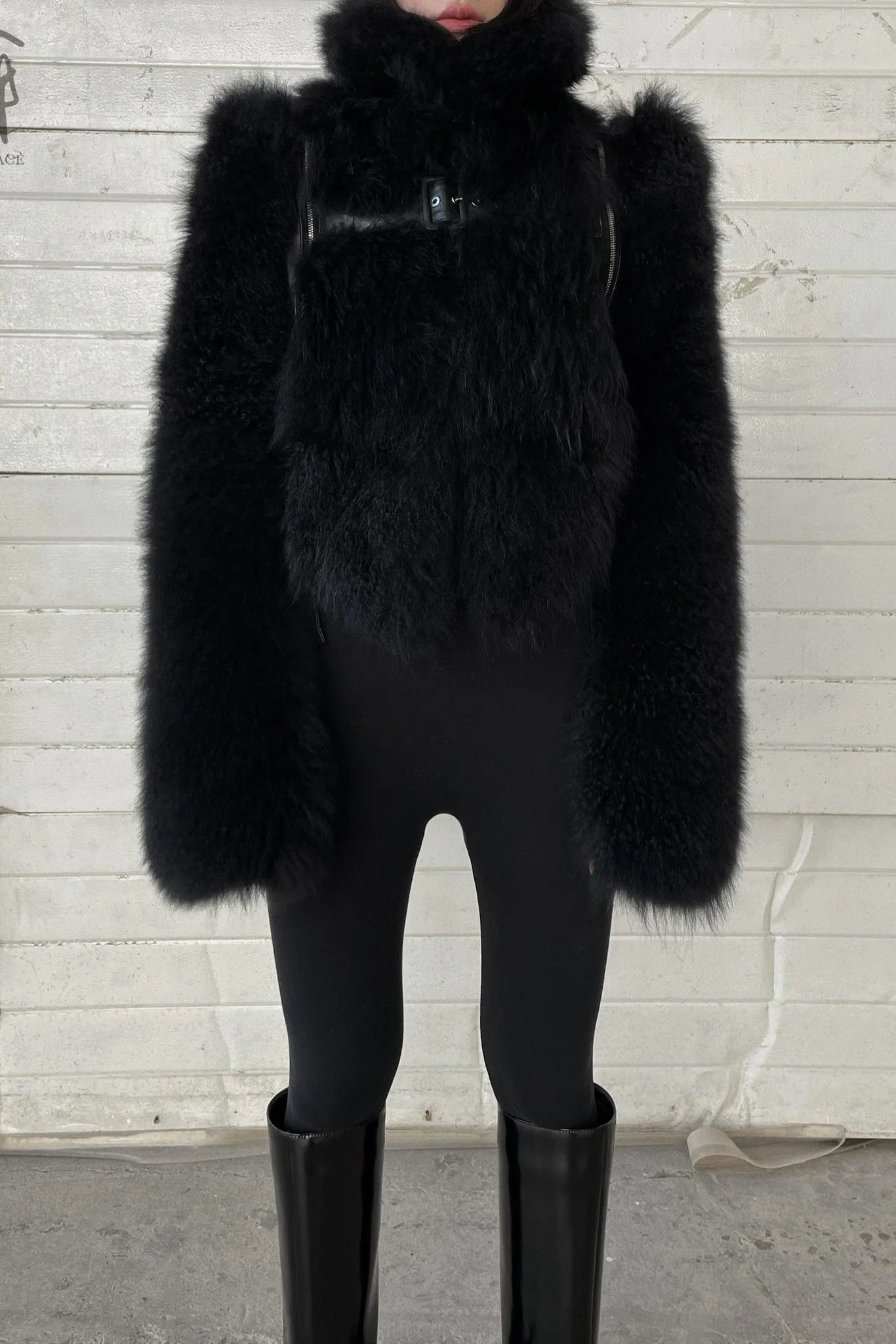 OUDE WAAG Goat Mattima Skilled Stitching Fip OW-22AW-LT07 Black - Image 10