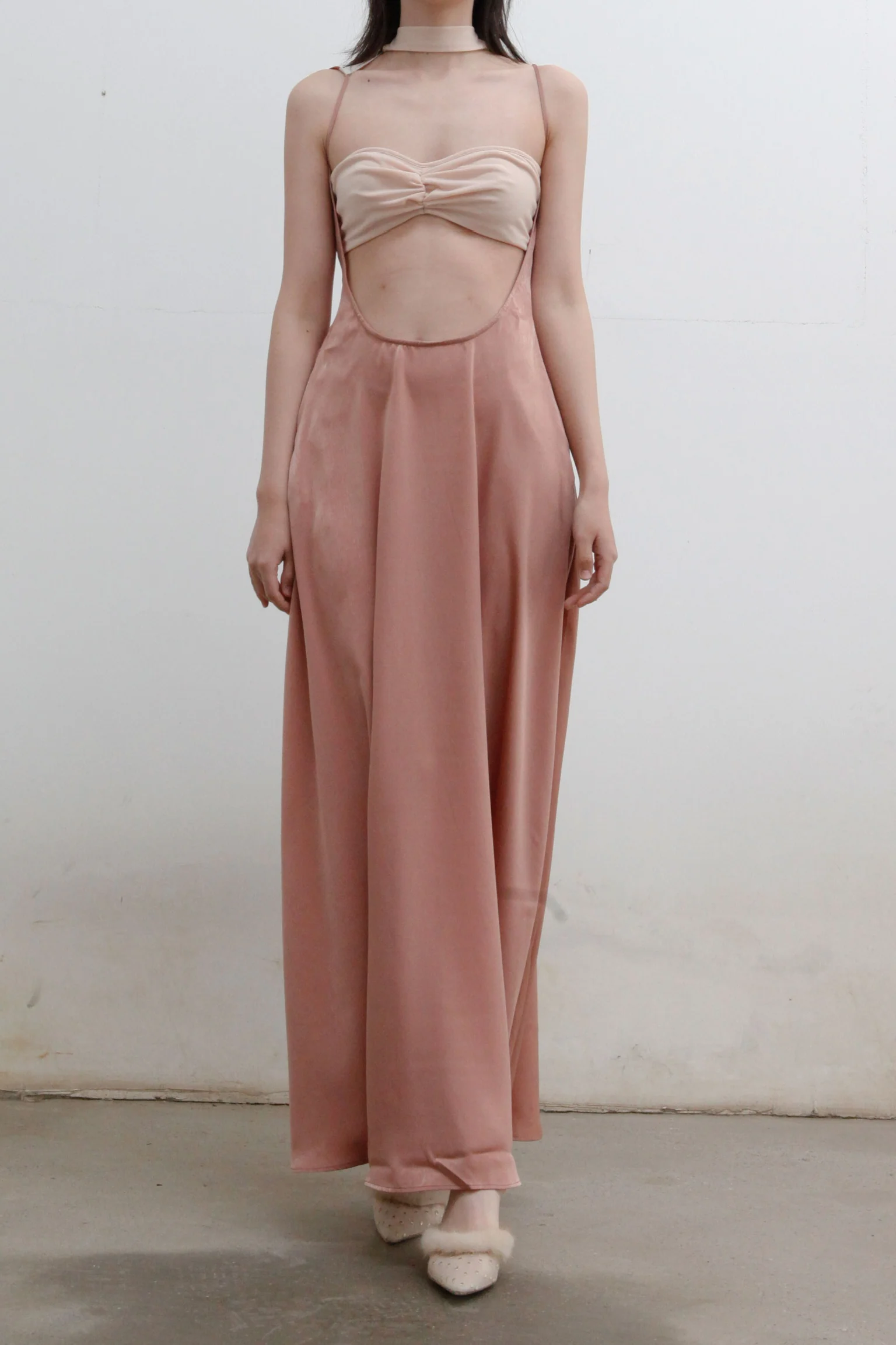 OUDE WAAG halterneck pleated tube top OW-22SS-AS07 nude - Image 5