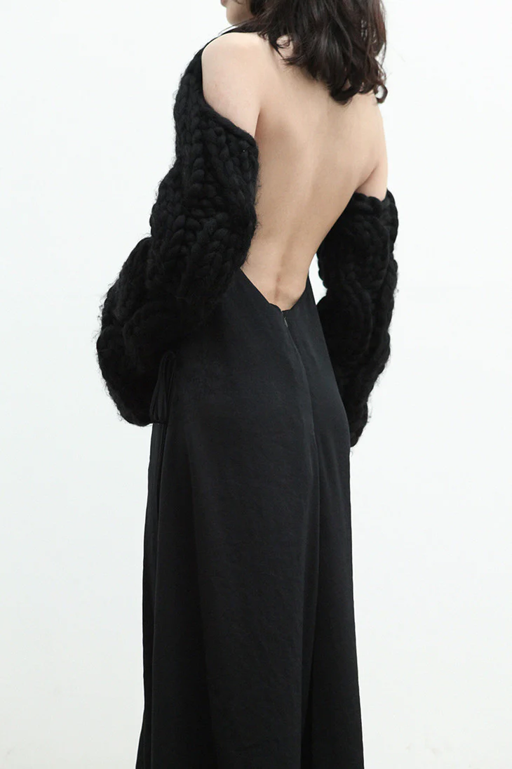 OUDE WAAG Handmade twist raglan sleeve sleeve OW-20AW-KT02BL99 - Image 4