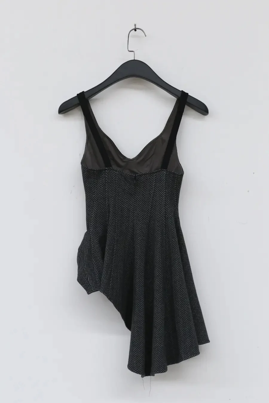 OUDE WAAG Herringbone Wool Panel Dress OW-21AW-DS05GY089 Gray Black POW7 - Image 14