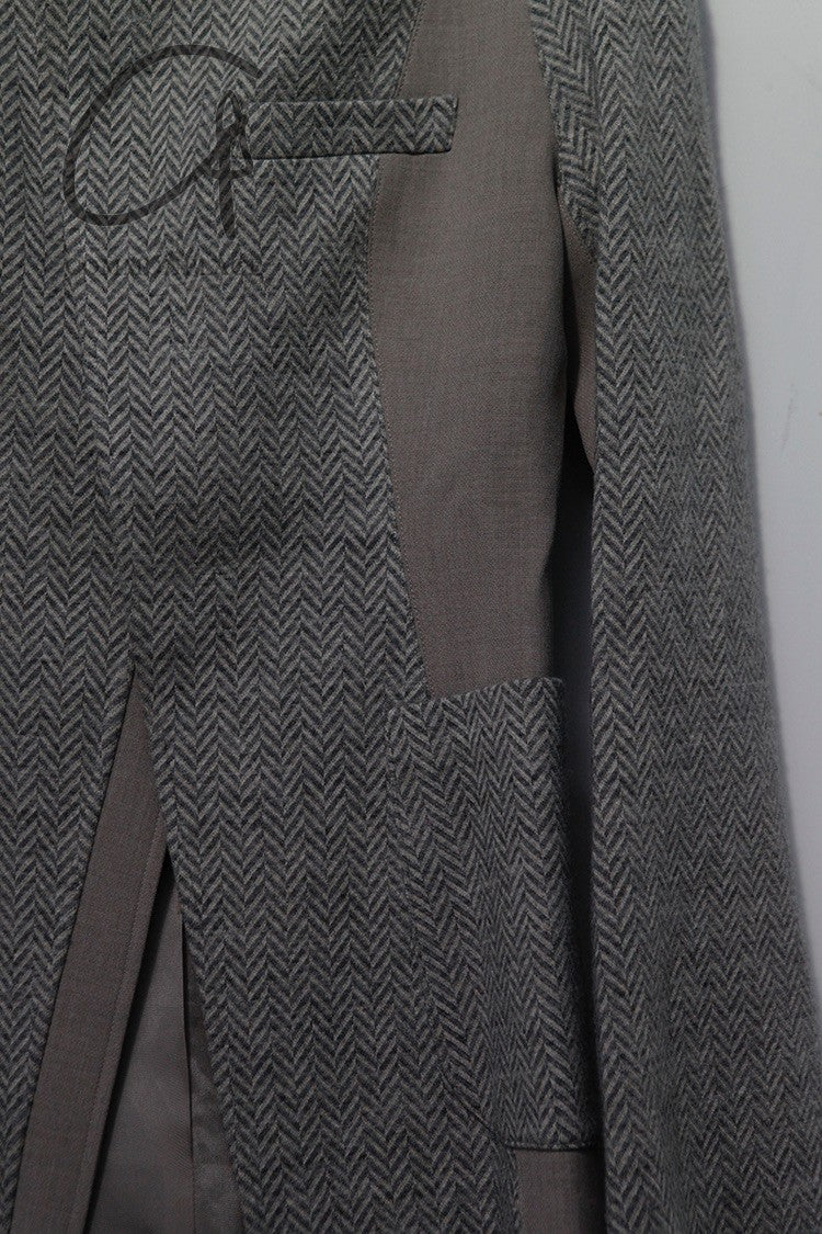 OUDE WAAG Herringbone wool panel suit OW-21AW-JK03GY840 - Image 9