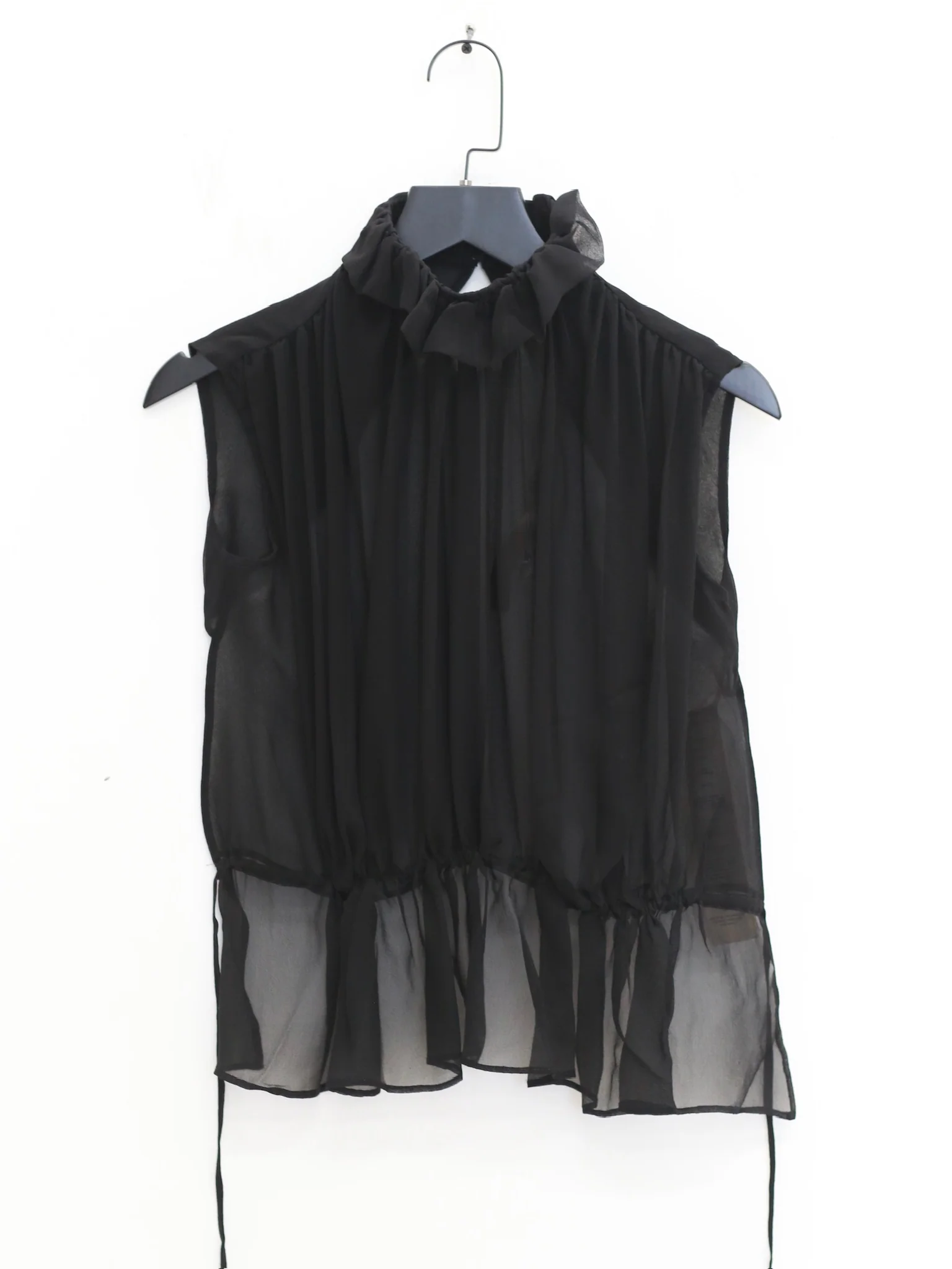 OUDE WAAG High Neck Shirred Halter Vest OW-OW-25SS-TP02-HEI (BL900 Black) (OW-25SS-TP02 OW-25PF-TP03) - Image 5