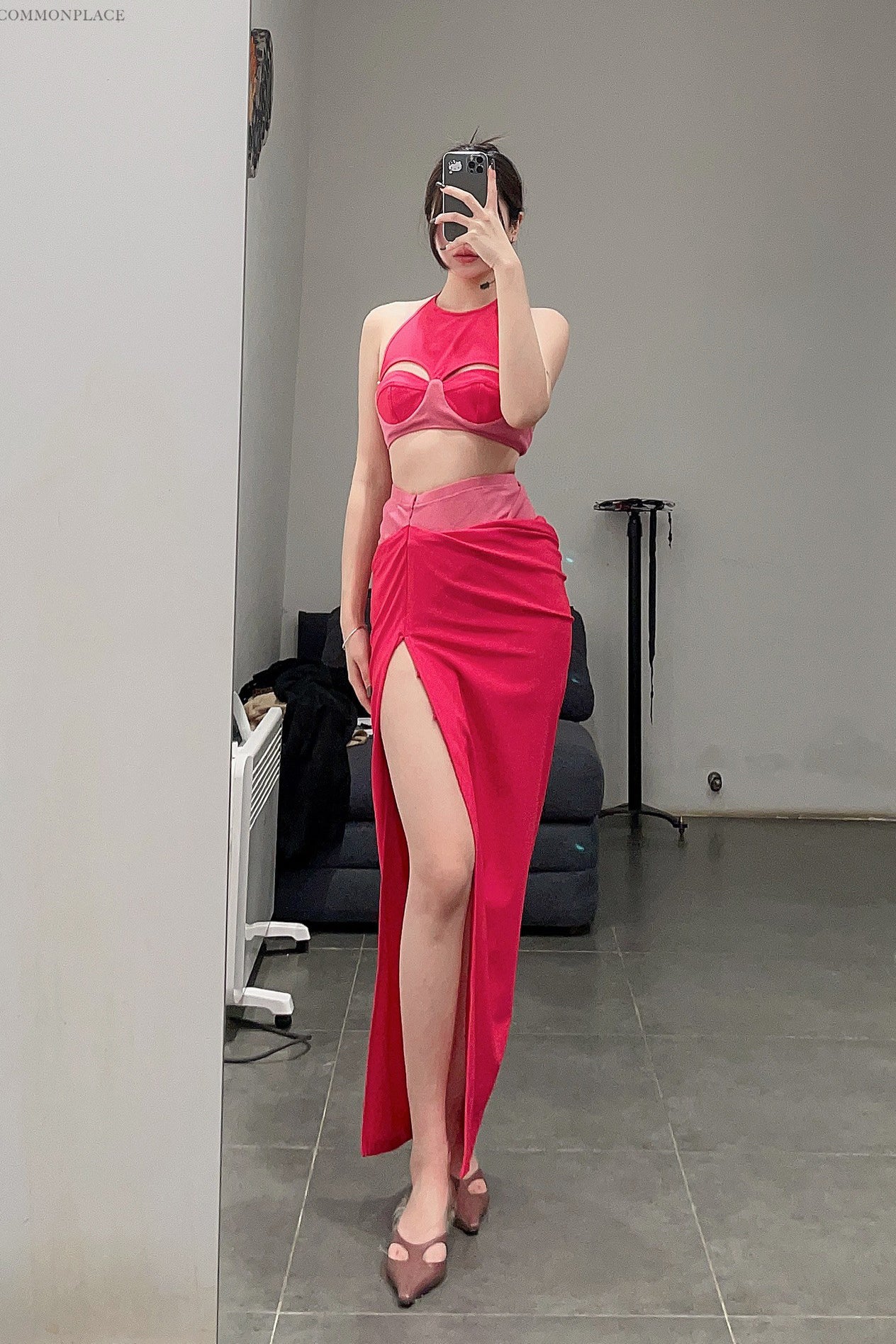 OUDE WAAG hollow hanging neck corset OW-23SS AS05 pink - Image 16