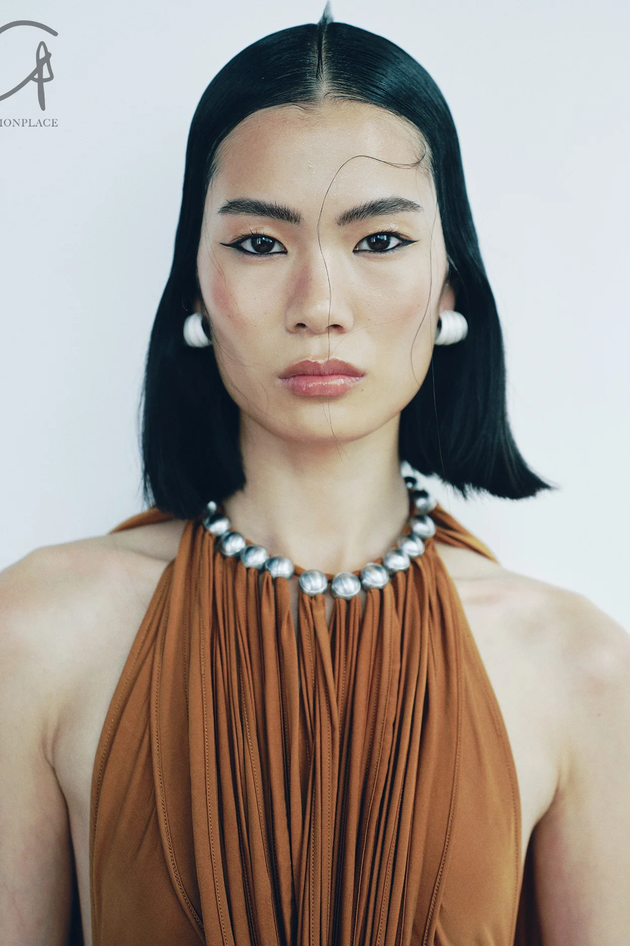OUDE WAAG knitted cupro pearl dress OW-OW-24SS-DS05-JIANGHUANG turmeric - Image 10