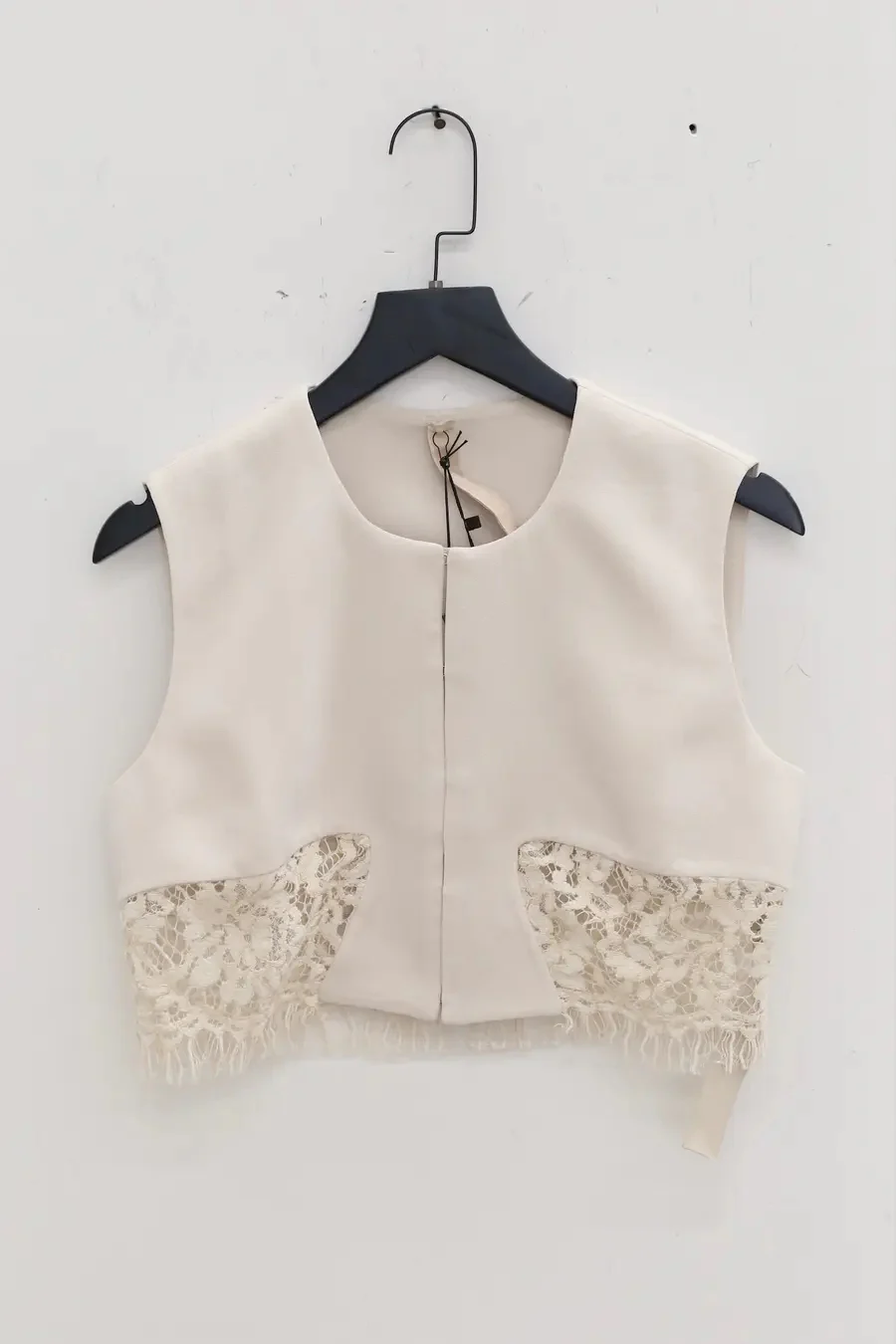 OUDE WAAG Lace Panel Bomber Jacket OW-WHITE-JK01 Beige - Image 4