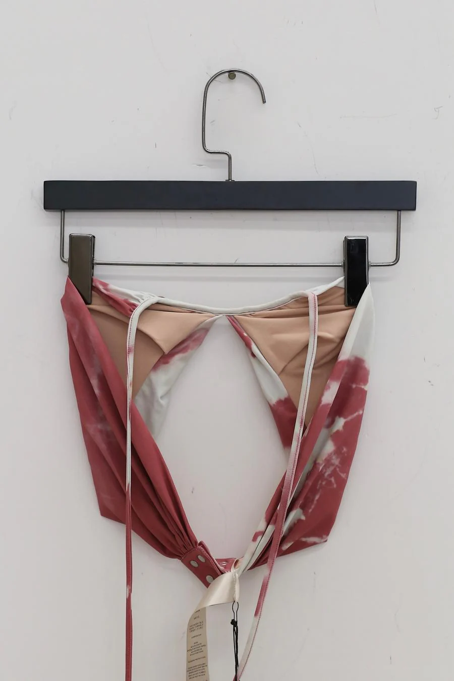 OUDE WAAG Lace-Up Printed Bandeau Swimsuit OW-23SS-SW06 Pink and White Print - Image 6