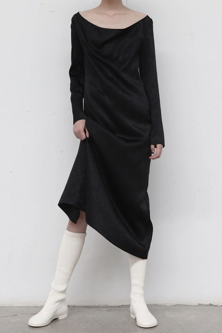 OUDE WAAG Long Sleeve Draped Cupro Dress OW19AWDS03 POW4 - Image 2