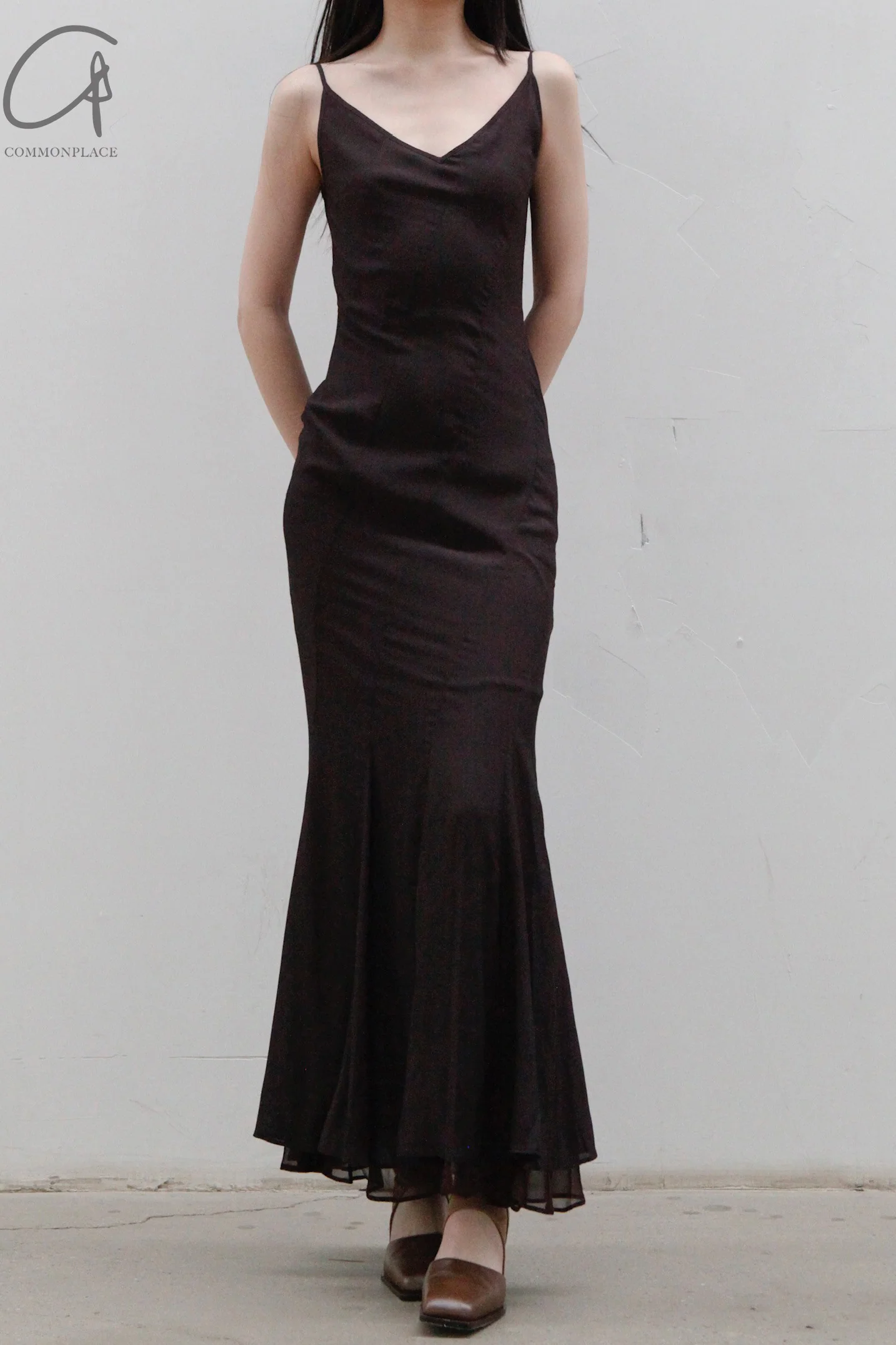 OUDE WAAG Mermaid Slip Dress OW-23SS-DS01 Brown - Image 3