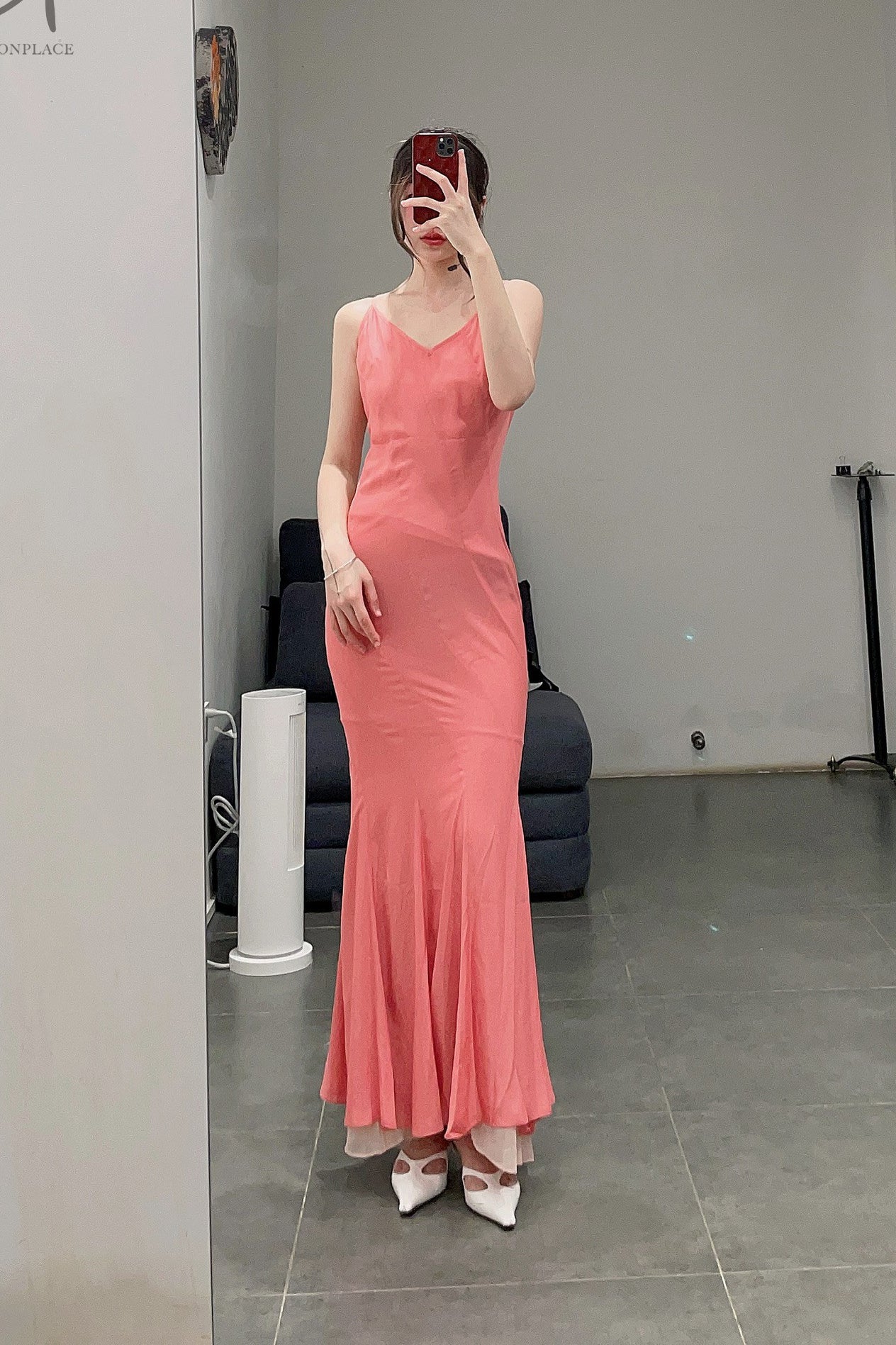 OUDE WAAG Mermaid Slip Dress OW-23SS-DS01 Light Pink - Image 13