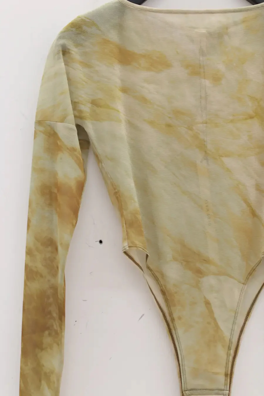 OUDE WAAG Mesh Print Bodysuit OW- OW-23AW-BD01P2YE045-HUANGLV Yellow Green Print - Image 6