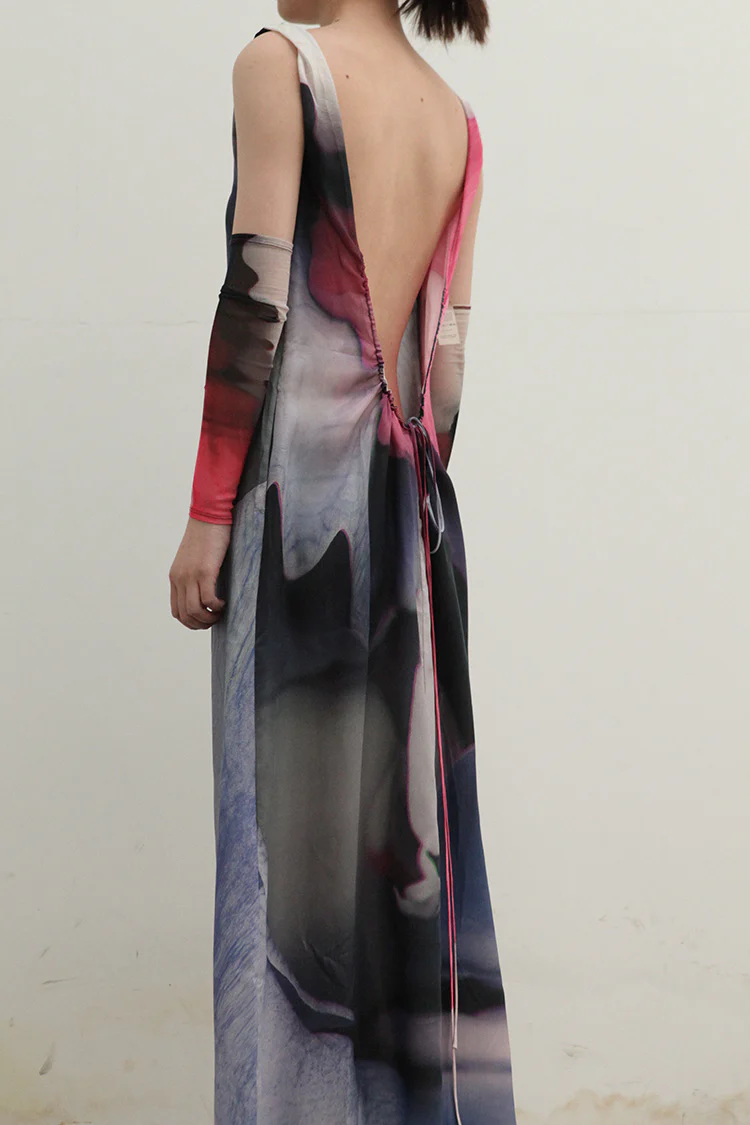 OUDE WAAG multi-wear printed drawstring dress OW-21SS-DS02PU22 POWDS02 - Image 3