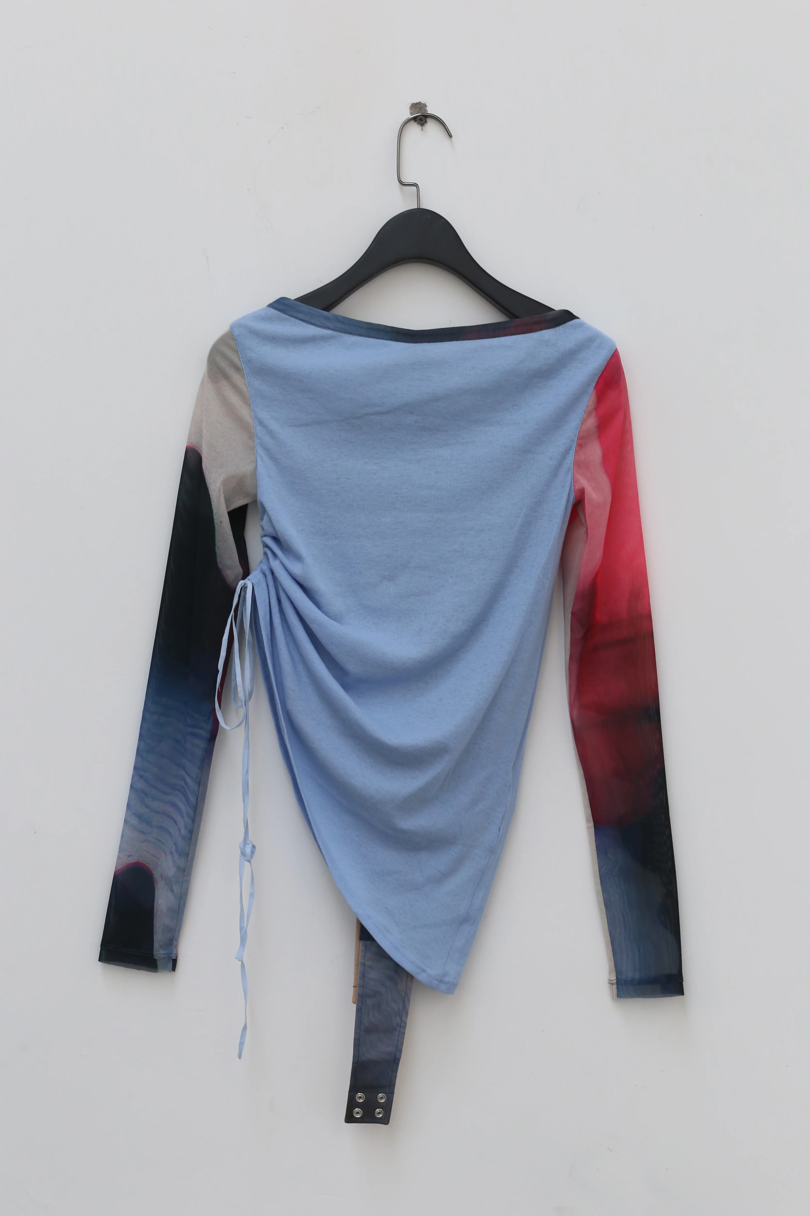 OUDE WAAG Mesh stitching double-layer printed top OW-21SS-TP06BU44 - Image 5