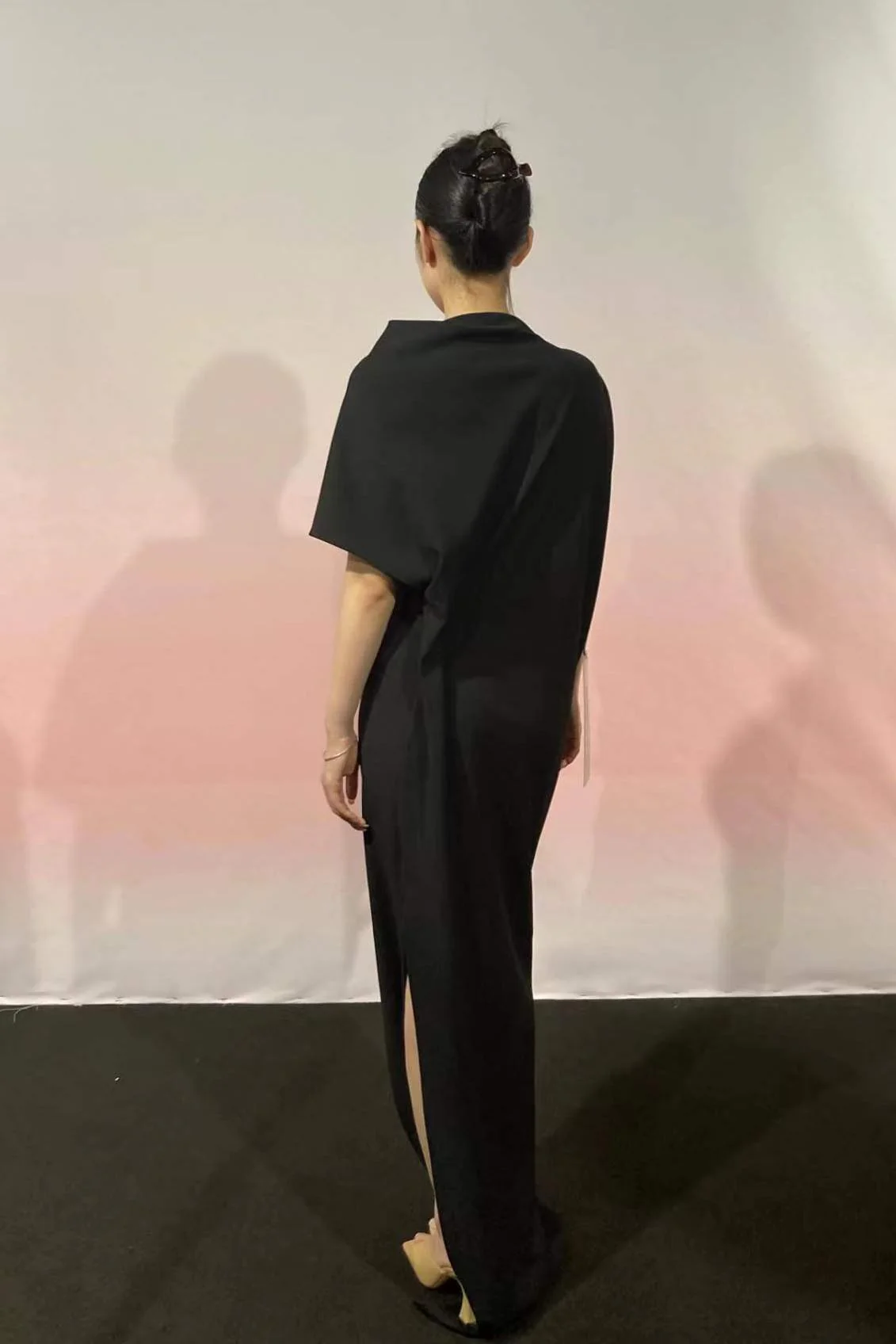 OUDE WAAG One Sleeve Draped Dress OW-22SS-DS01 Black - Image 8