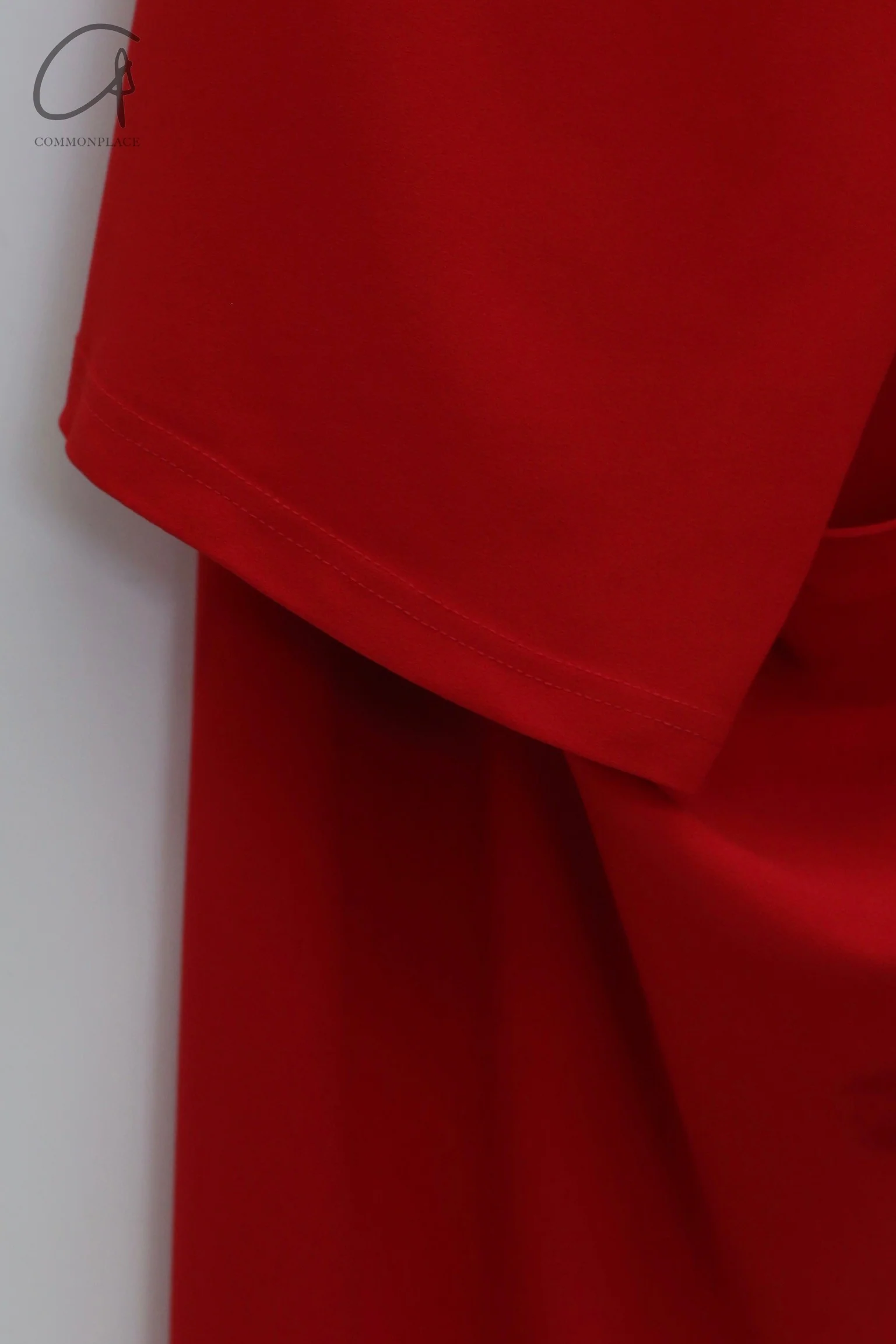 OUDE WAAG One Sleeve Draped Dress OW-22SS-DS01 Red - Image 14