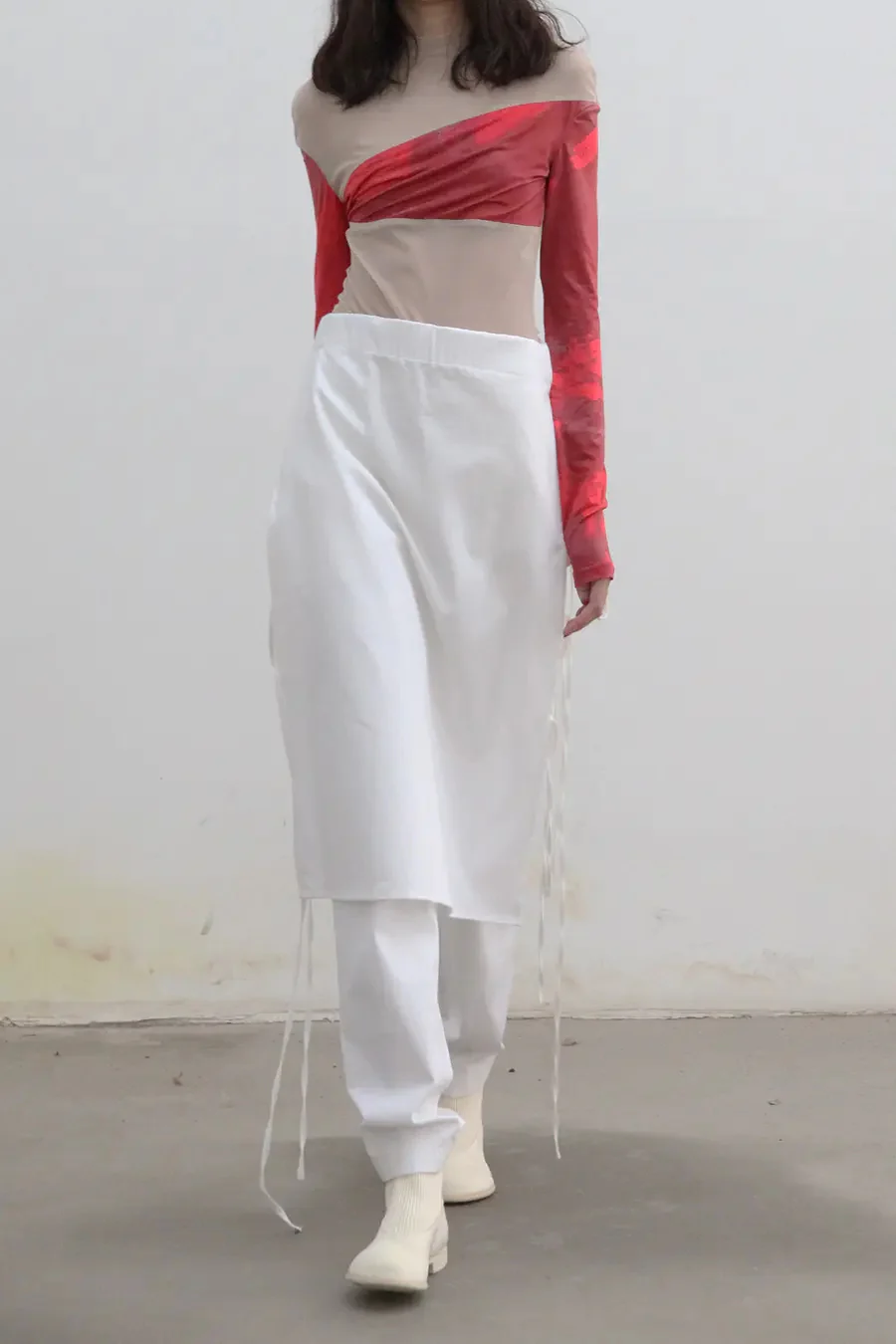 OUDE WAAG OW-20SS-PT03WI100 fake two-piece high-waist straight-leg pants - Image 2