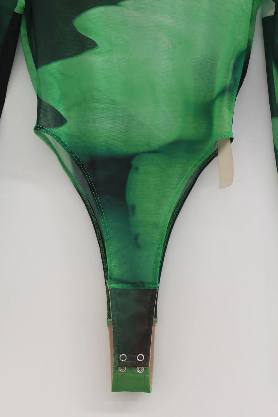 OUDE WAAG OW-21SS-UW03 Logo net gauze printed bodysuit printed green - Image 7