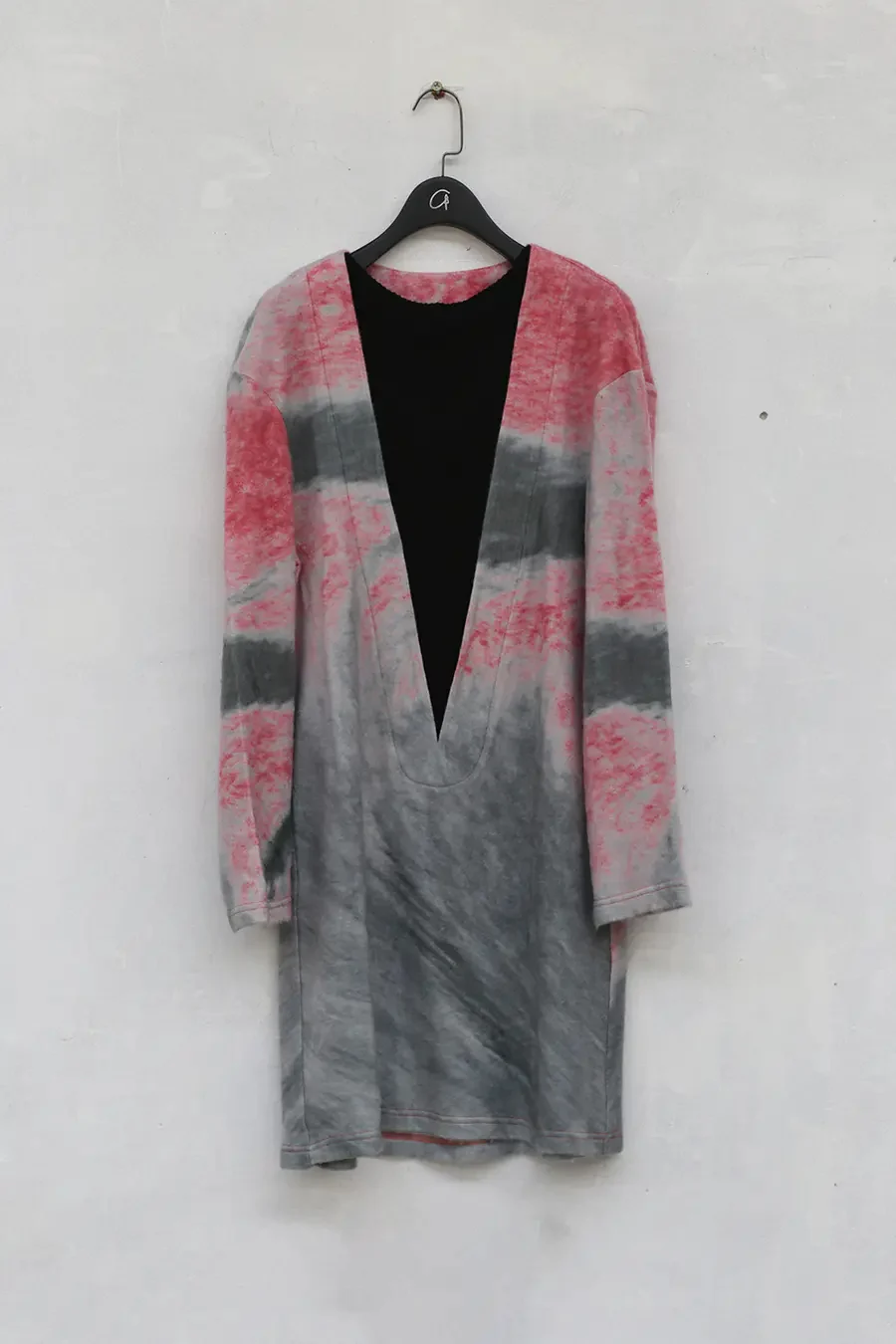 OUDE WAAG OW19AWDS02 Red print stitching fake two-piece knitted dress - Image 5