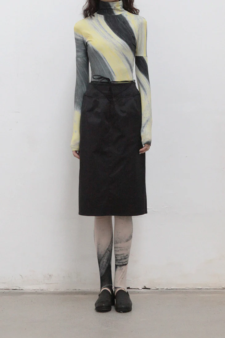 OUDE WAAG OW19AWTP07 Printed high neck knit top with crotch bottoming POW1000 - Image 7