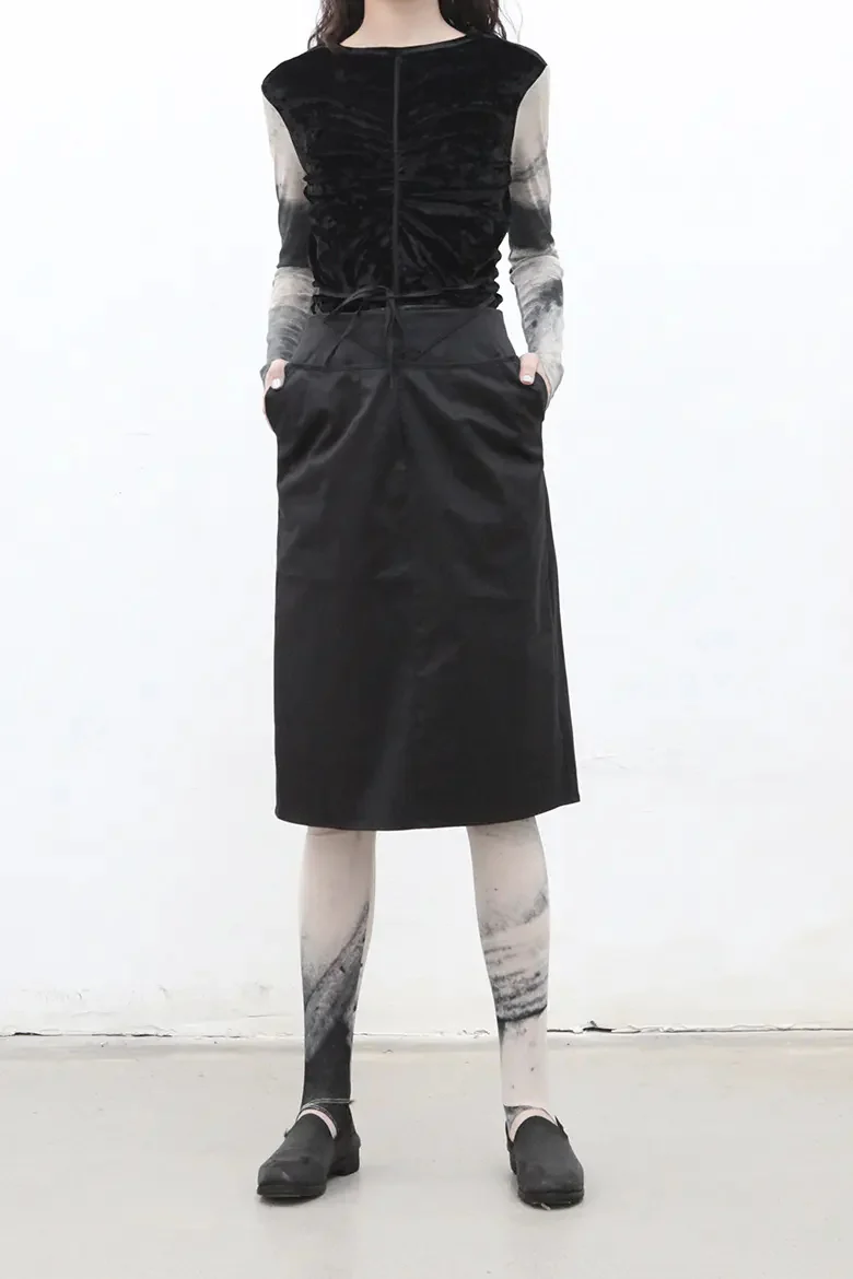 OUDE WAAG Pleated stitching printed mesh top OW19AWTP08B - Image 3