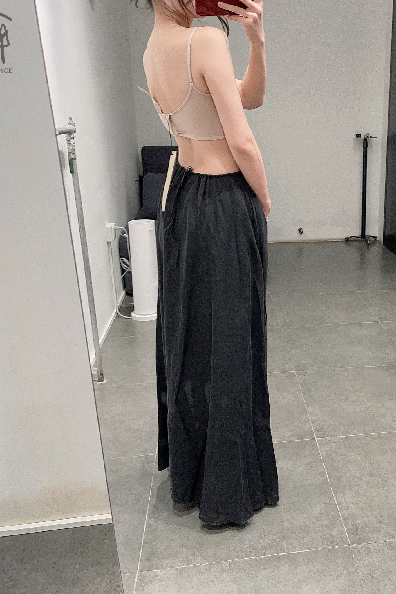 OUDE WAAG Panel Cutout Slip Dress OW-23SS-DS04 Nude Black - Image 14