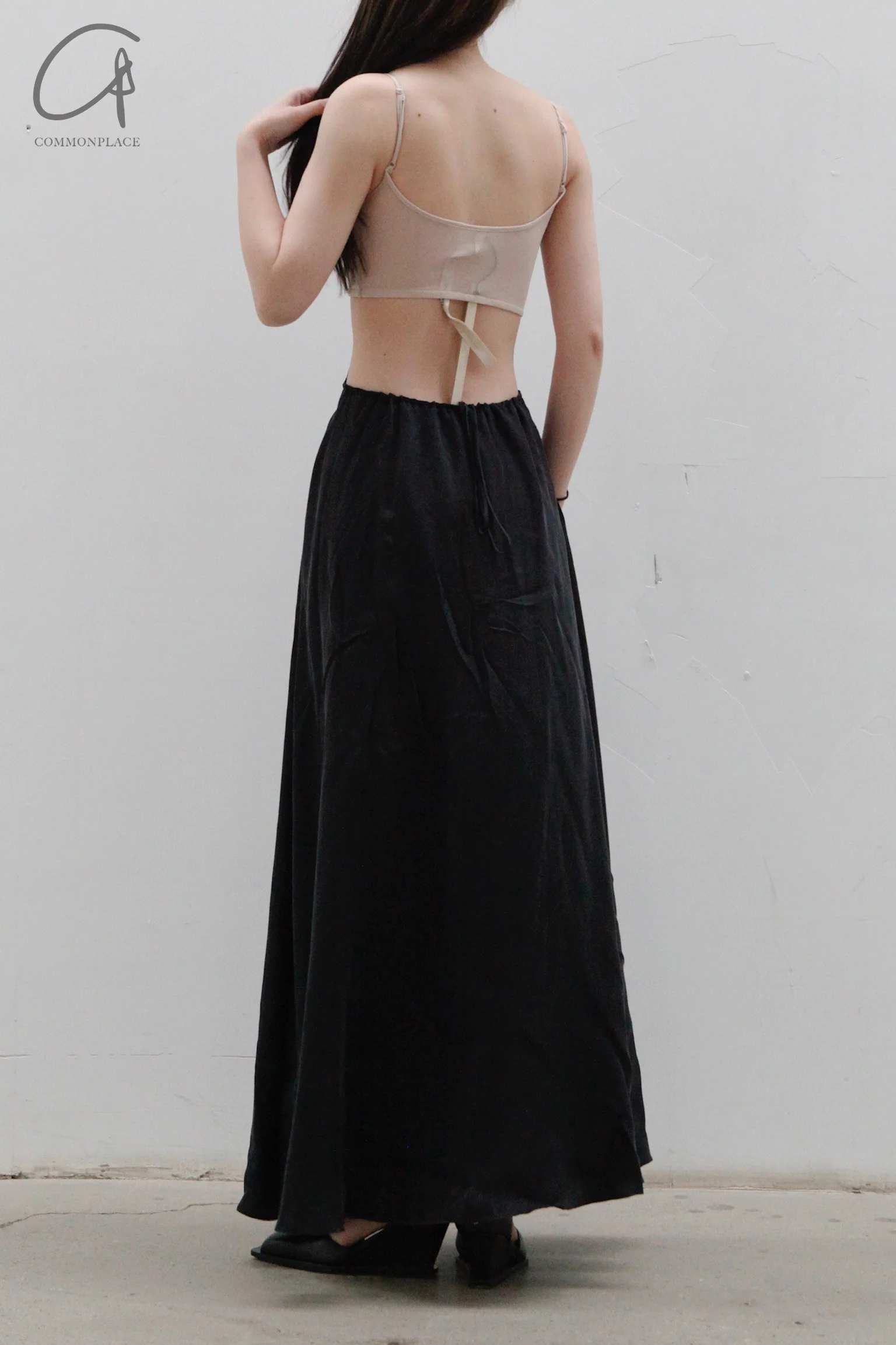 OUDE WAAG Panel Cutout Slip Dress OW-23SS-DS04 Nude Black - Image 5