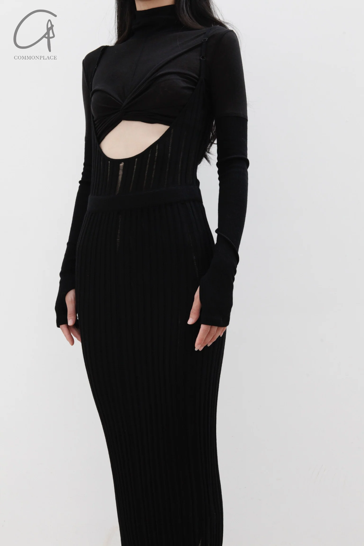 OUDE WAAG patchwork turtleneck blouse OW-22AW-TP02 black (OW-23AW-TP02) - Image 9