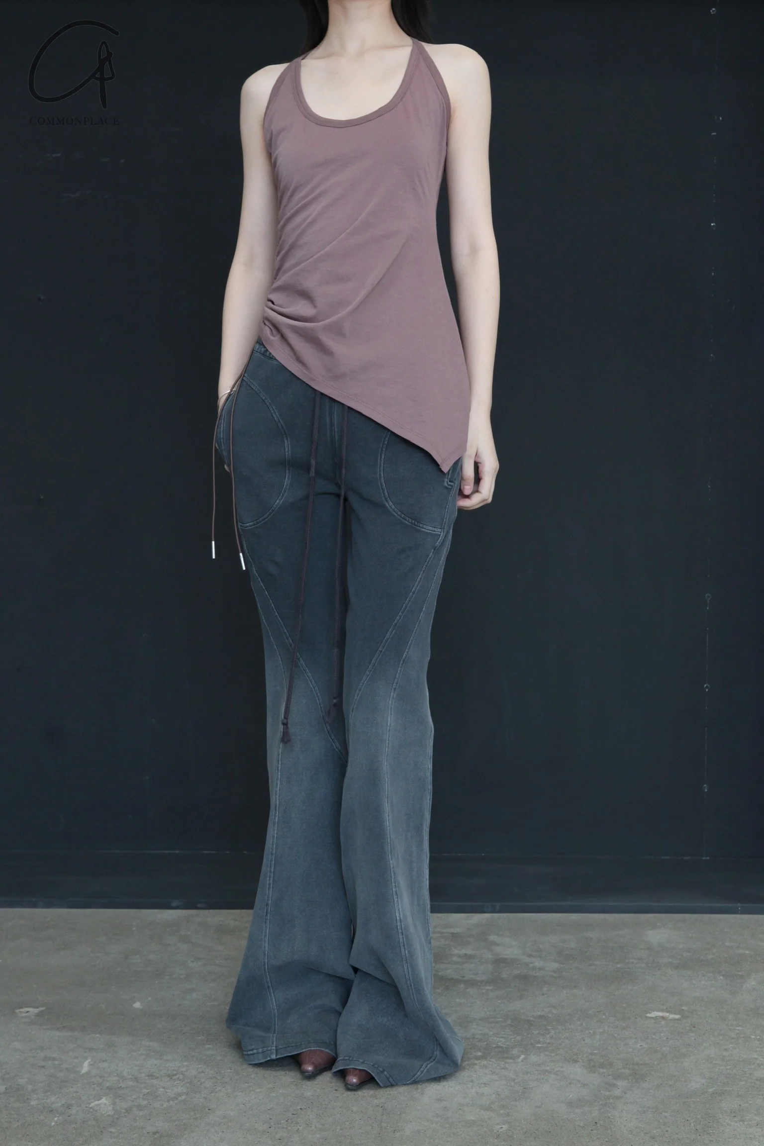 OUDE WAAG pleated asymmetric vest OW-24SS-TP10 gray purple - Image 2